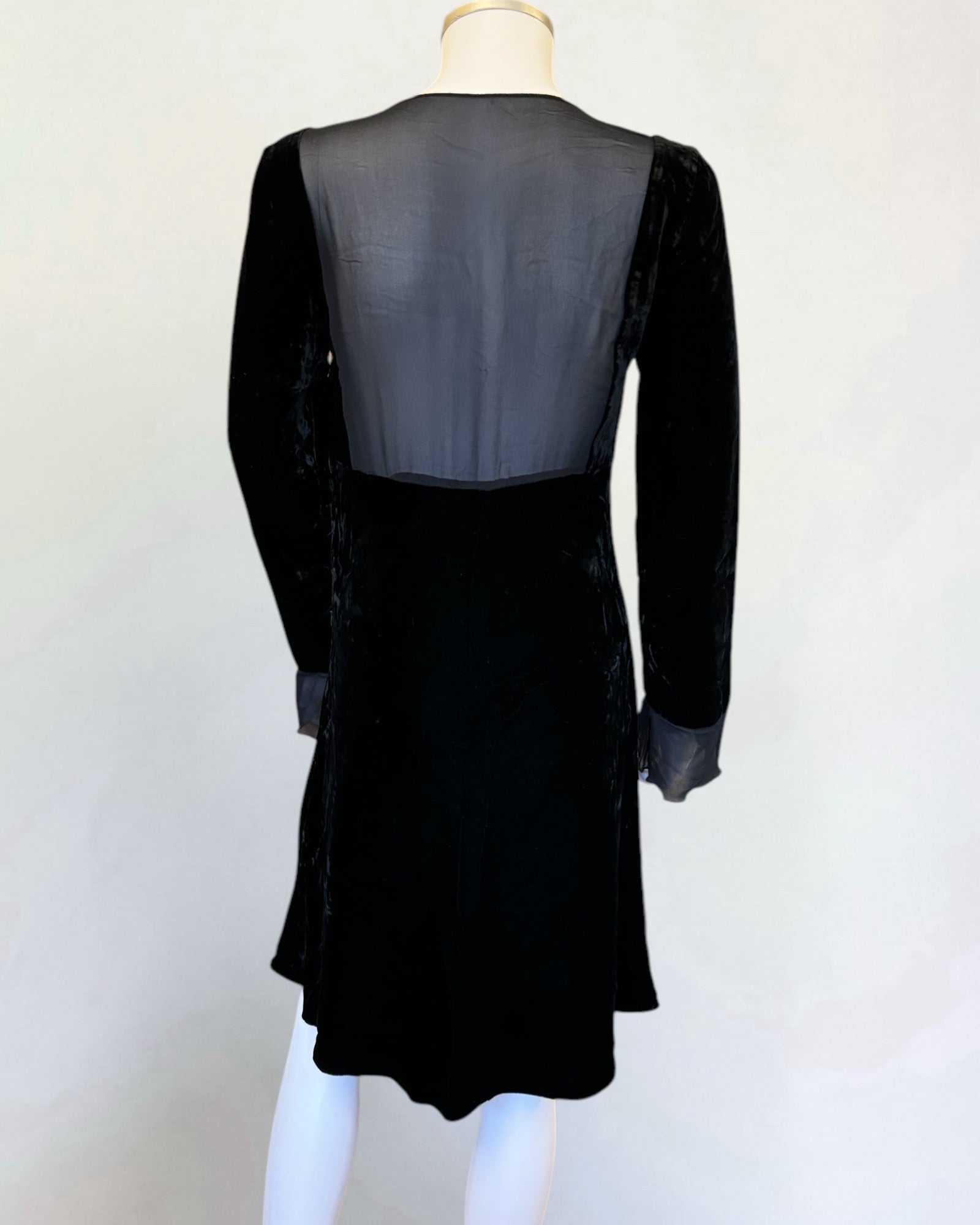 Blumarine Black Silk and Velvet Mini Dress, FW 2002