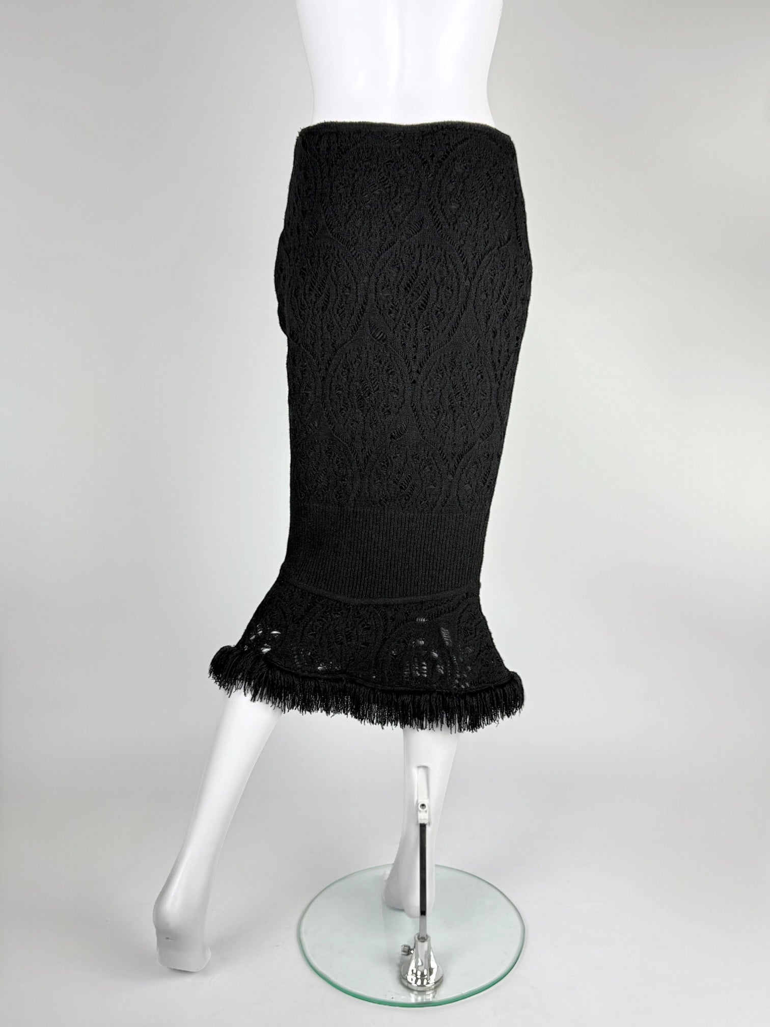John Galliano Black Knit Skirt, FW 1998