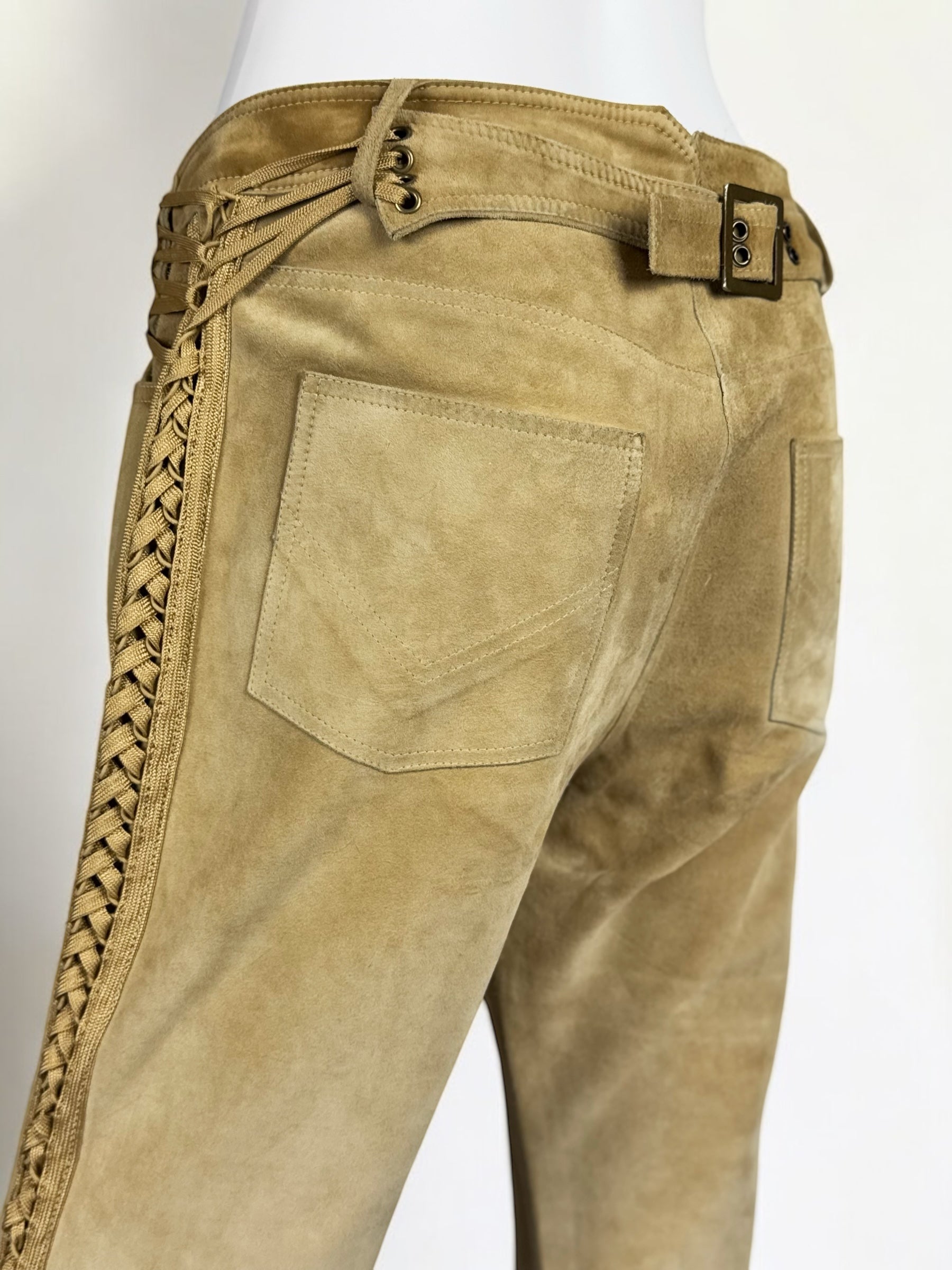 Christian Dior by John Galliano Lace Up Suede Trousers, FW 2002