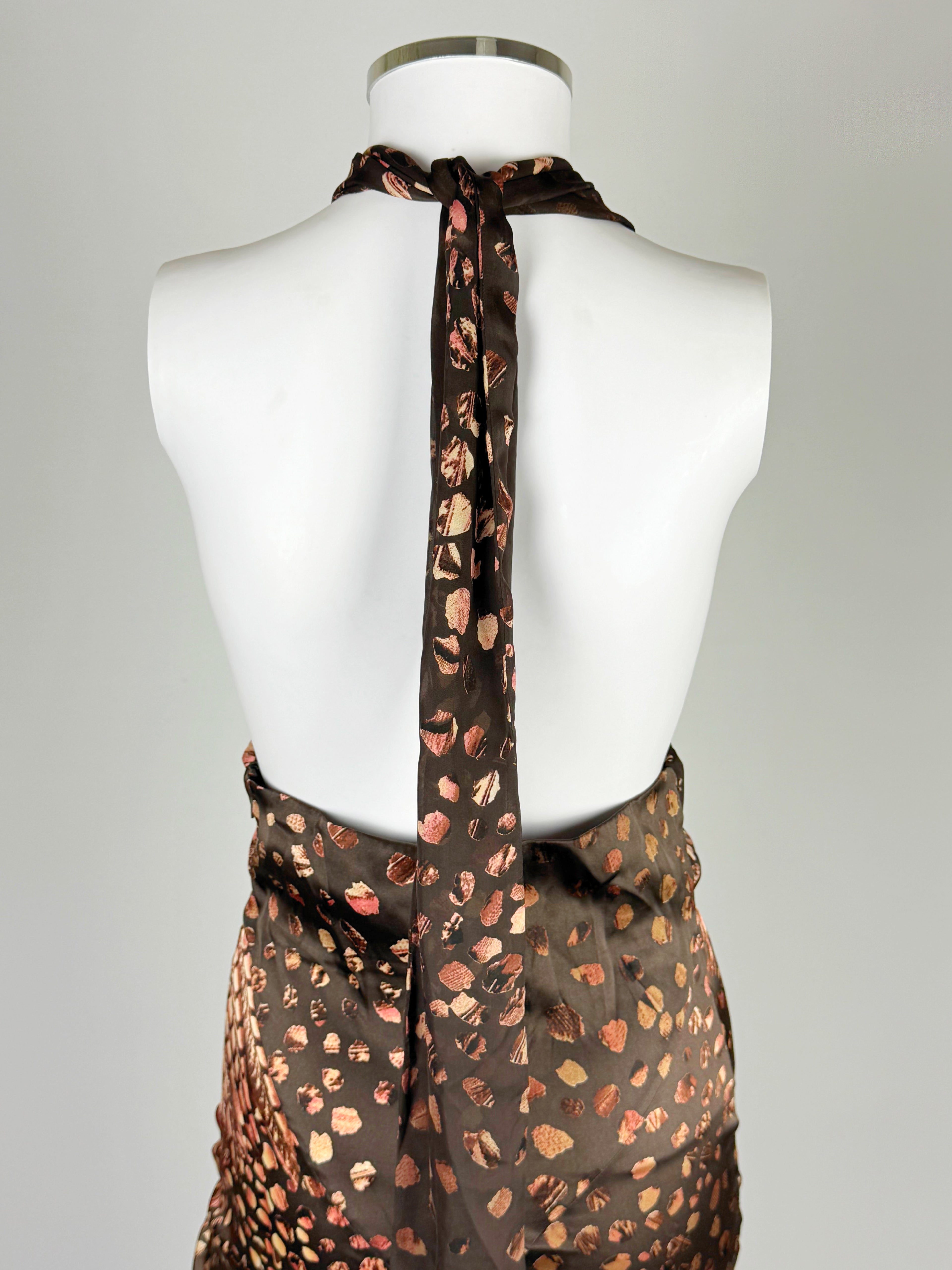 Roberto Cavalli Silk Feather Print Dress, 2005