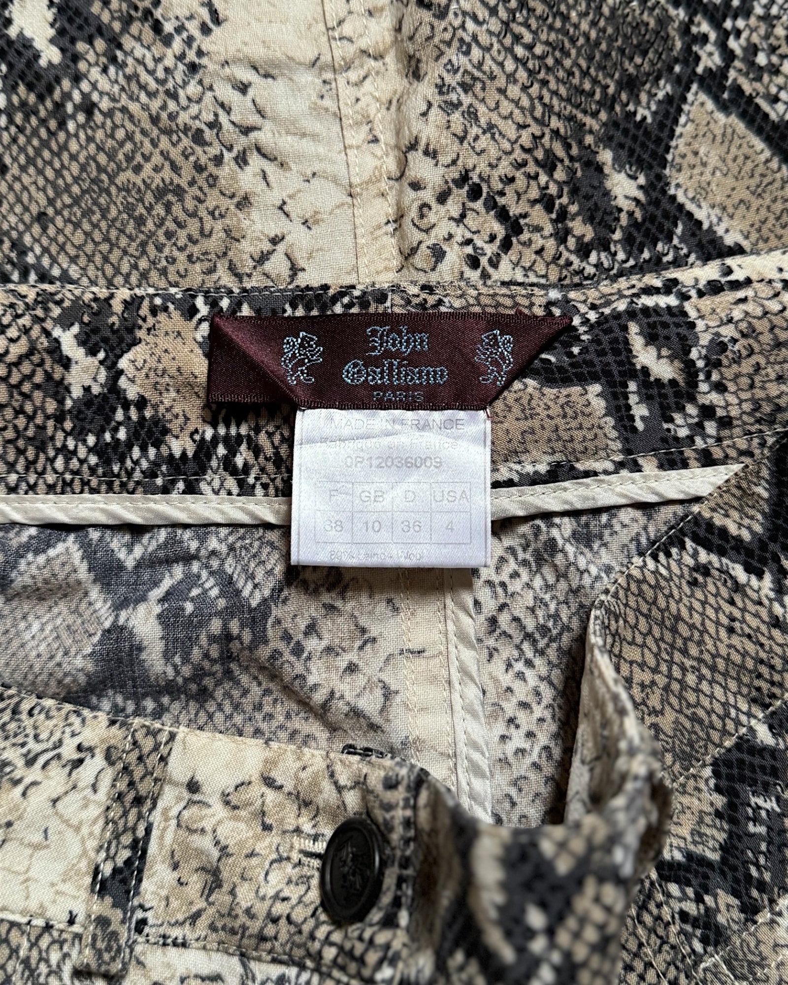 John Galliano Python Print Skirt, SS 2000
