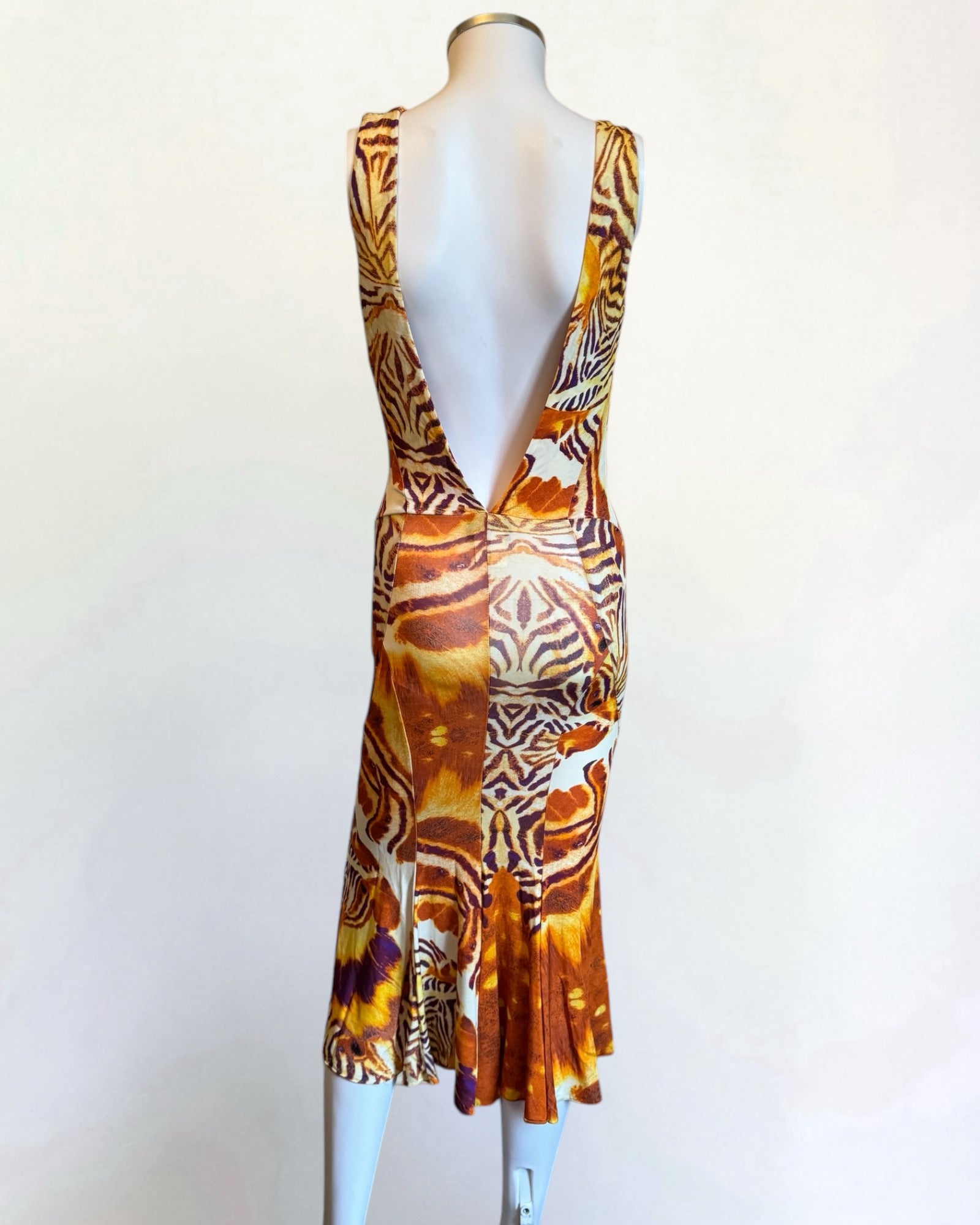 Roberto Cavalli Animal Print Midi Dress, c. 2000s
