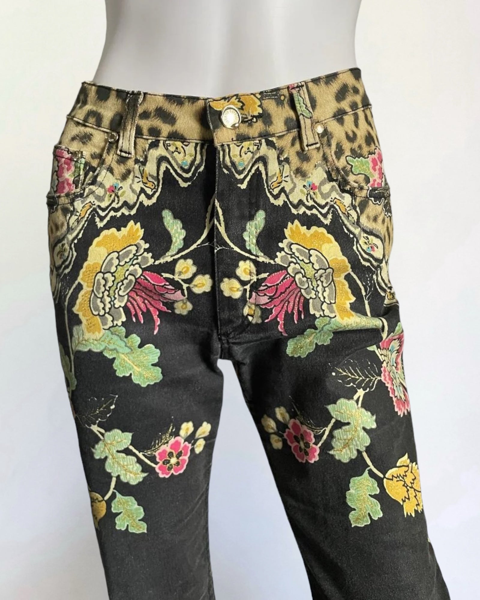 Roberto Cavalli Chinoiserie Leopard Jeans, SS 2003