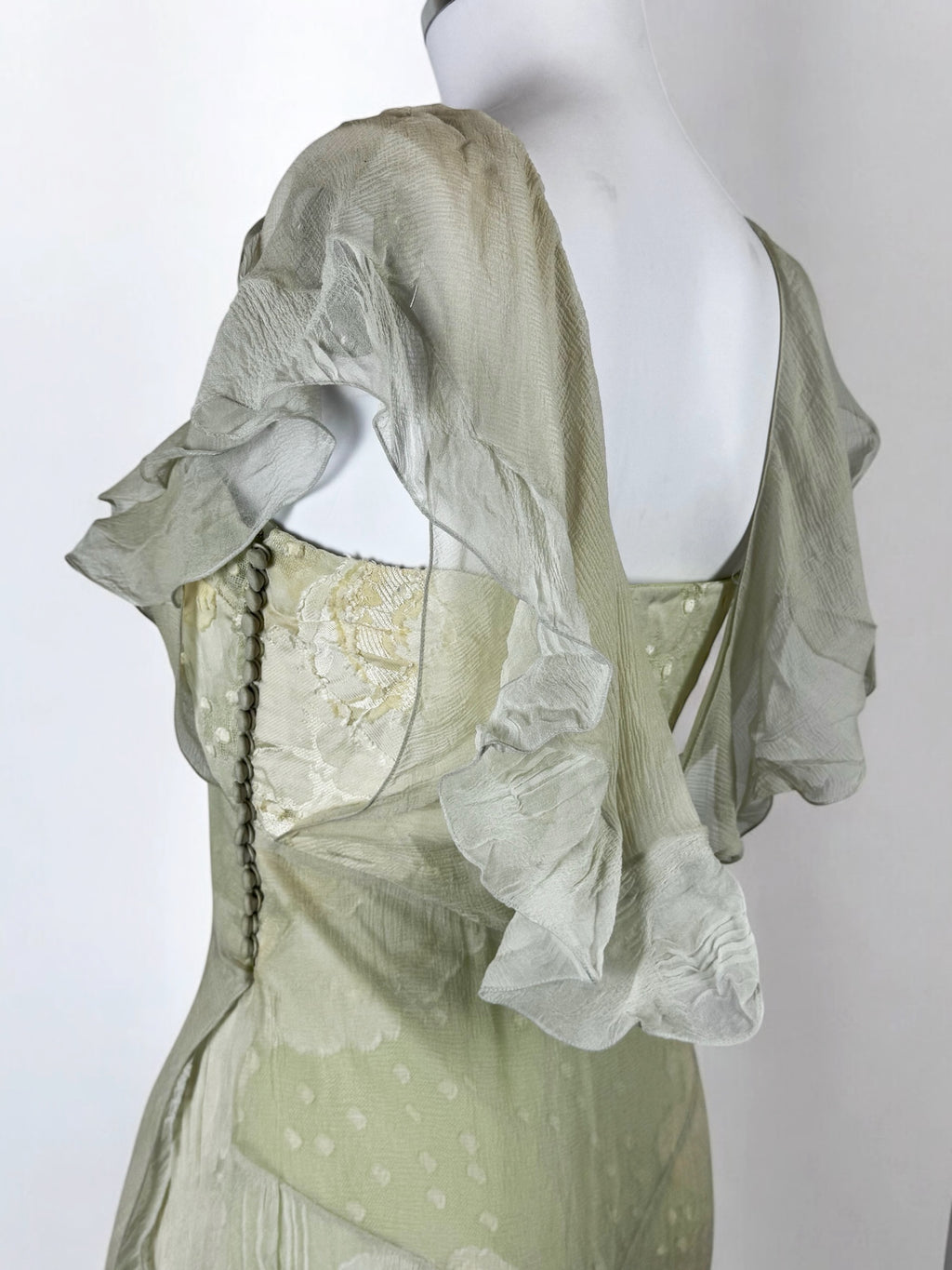 Christian Dior by John Galliano Silk Chiffon Lace Dress, 2006
