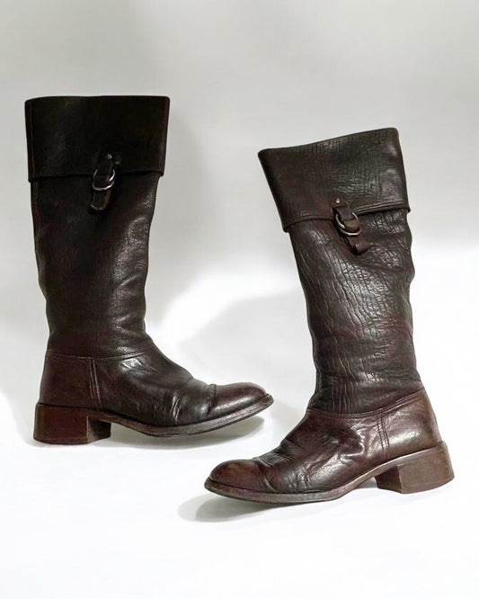 Miu Miu Biker Knee High Boots, c. 2000s