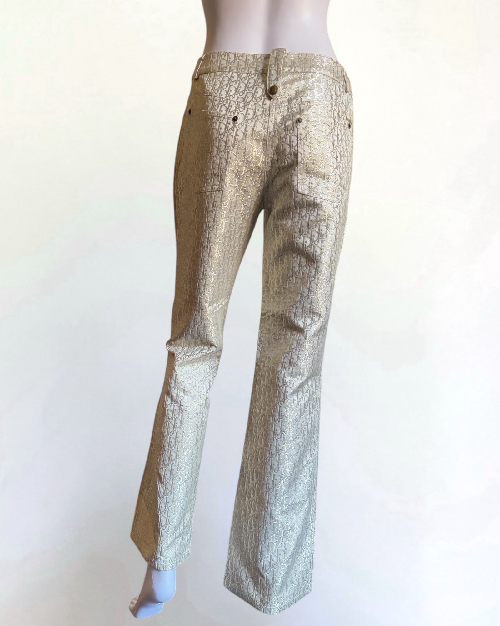 Christian Dior by John Galliano Monogram Metallic Trousers, FW 2004
