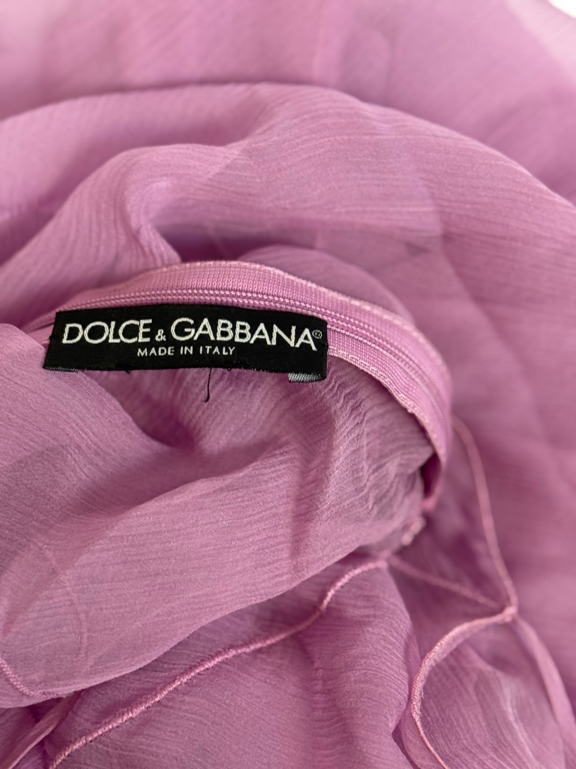 Dolce & Gabbana Lilac Silk Dress with Scarf, FW 2000