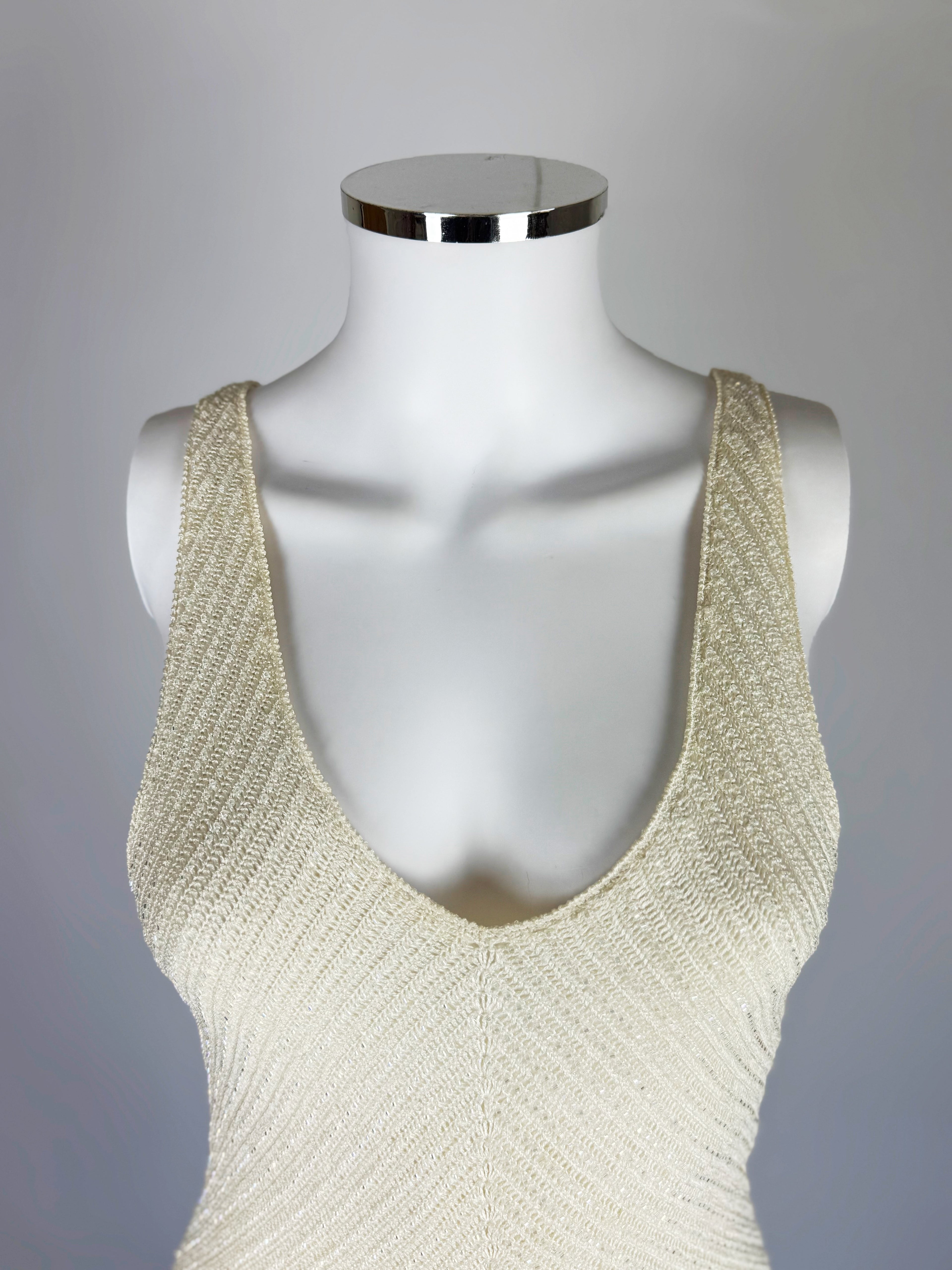 Ralph Lauren Ivory Knit Sequin Gown, c. 2000s