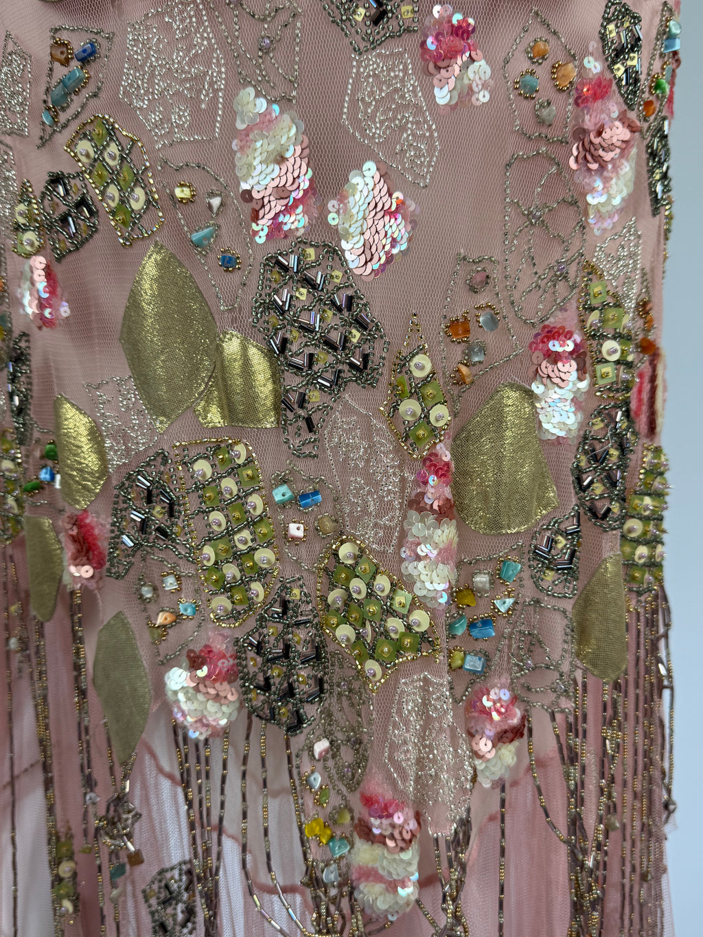 Jenny Packham Pink Silk Embroidered and Beaded Dress, c. 2000s