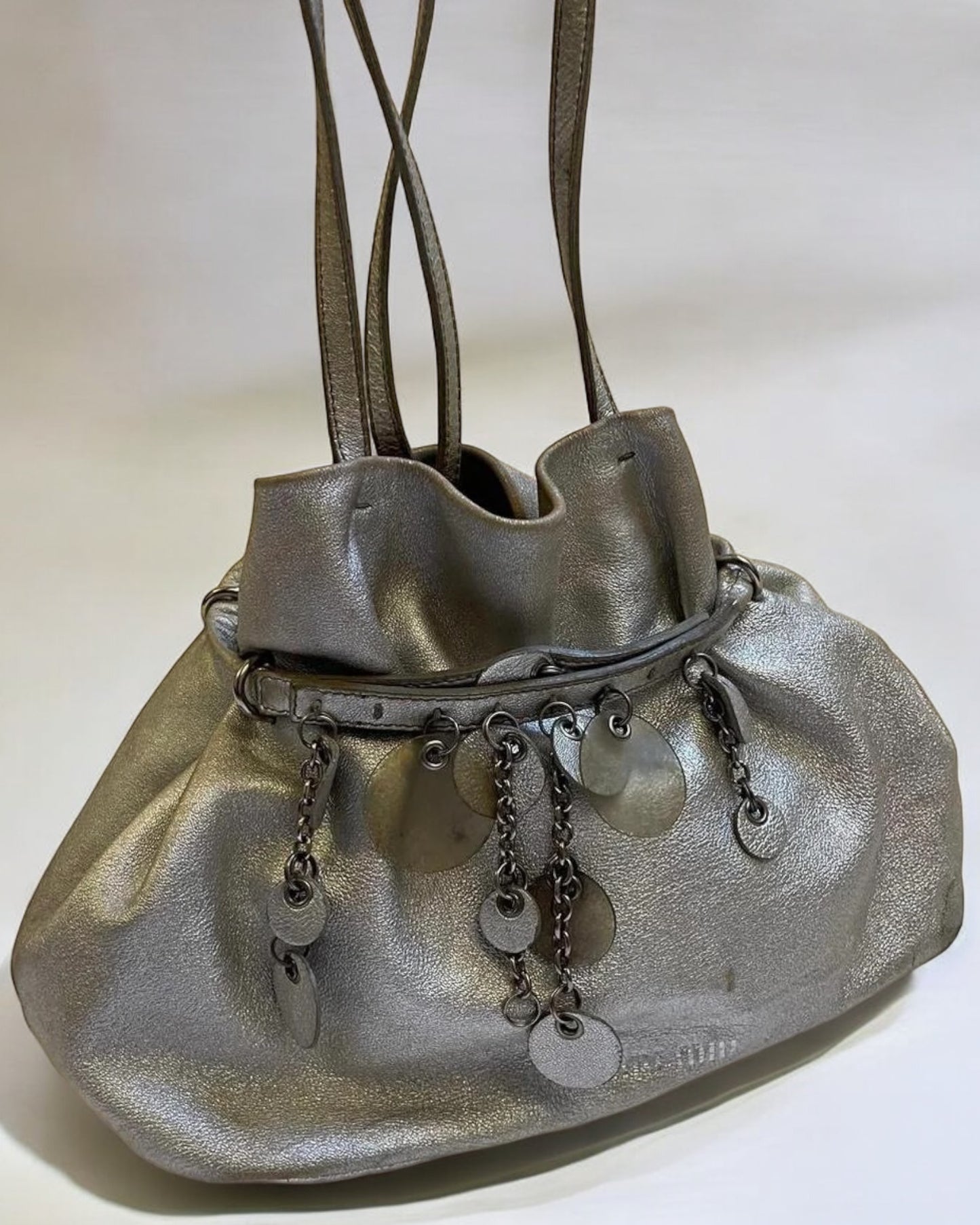 Miu Miu Silver Leather Mini Bag, c. 1990s