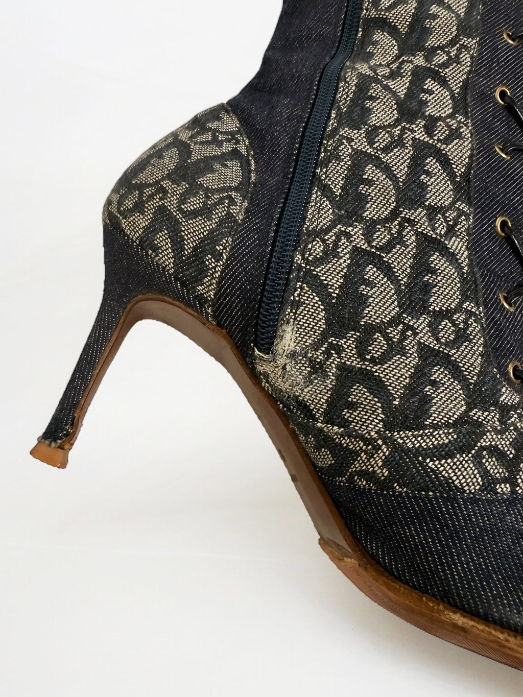 Christian Dior by John Galliano Lace Up Monogram Boots, SS 2000