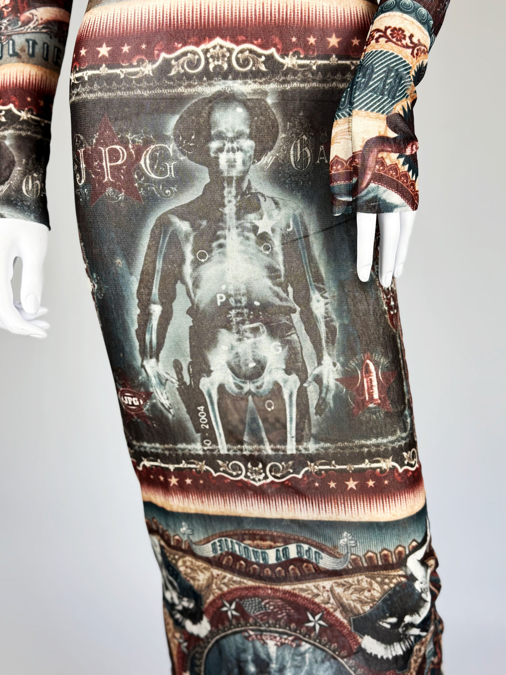 Jean Paul Gaultier Graphic Mesh Dress, c. Early 2000s
