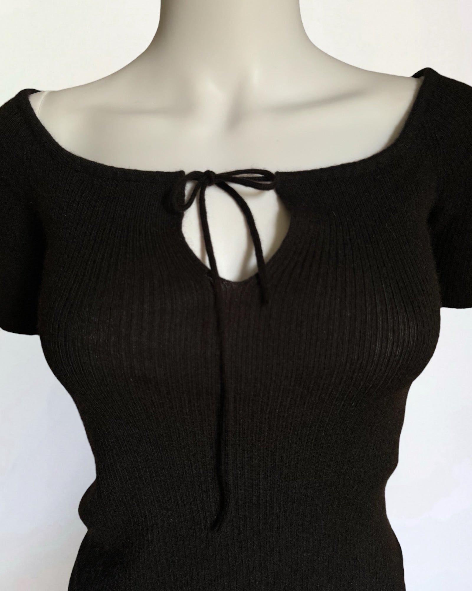 Prada Black Cashmere Tie Top, c. 2000s