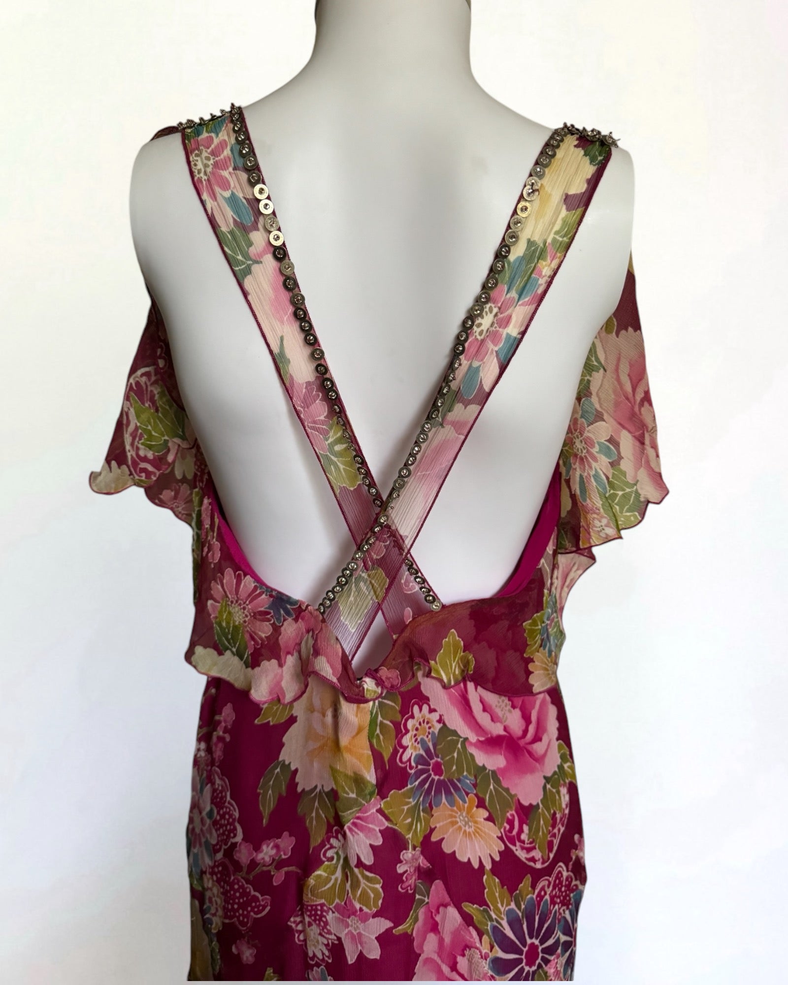 Blumarine Silk Floral Dress, SS 2006