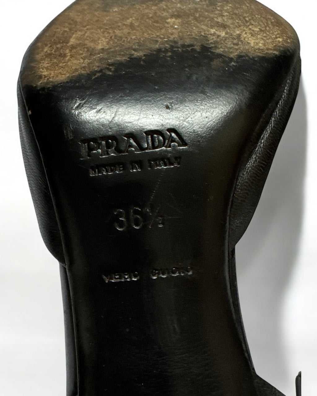 Prada Black Leather Cross Strap Heels, c. 1990s