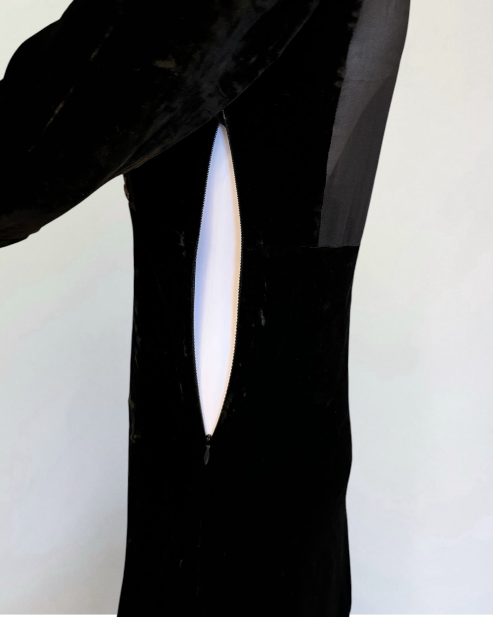 Blumarine Black Silk and Velvet Mini Dress, FW 2002