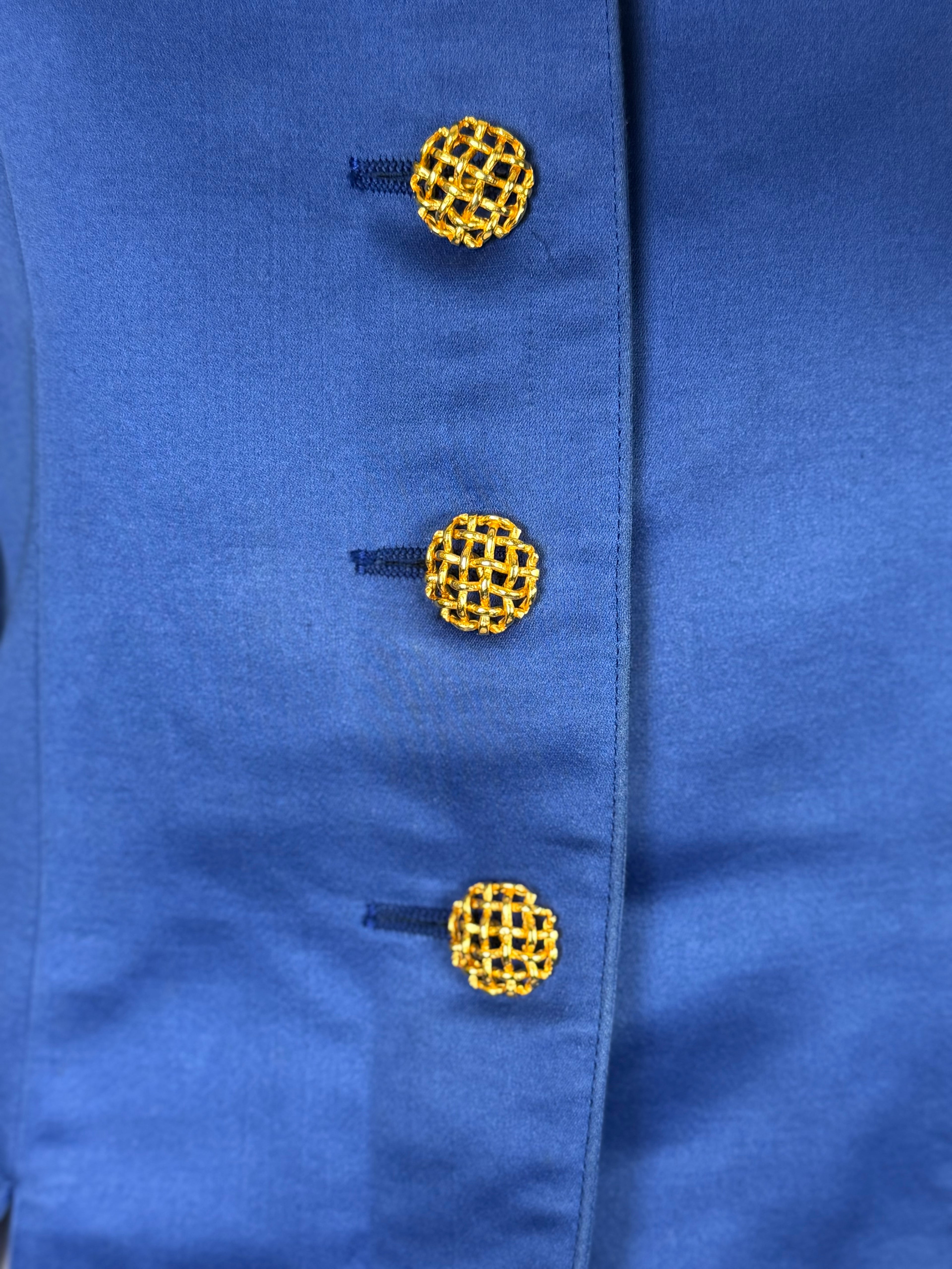 Yves Saint Laurent Rive Gauche Cotton Satin Jacket, c. Late 1980s