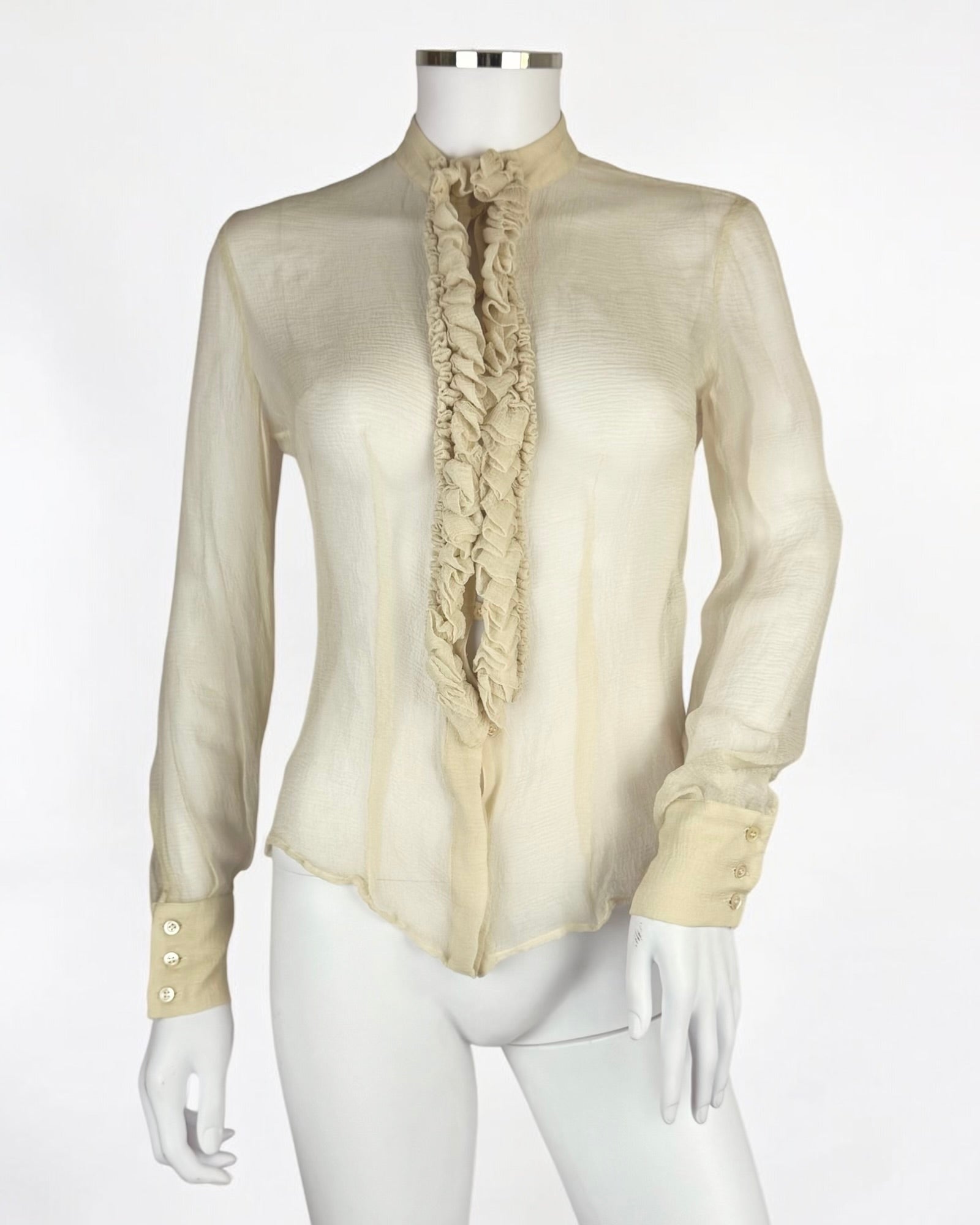 Alexander McQueen Silk Ruffle Blouse, 2005