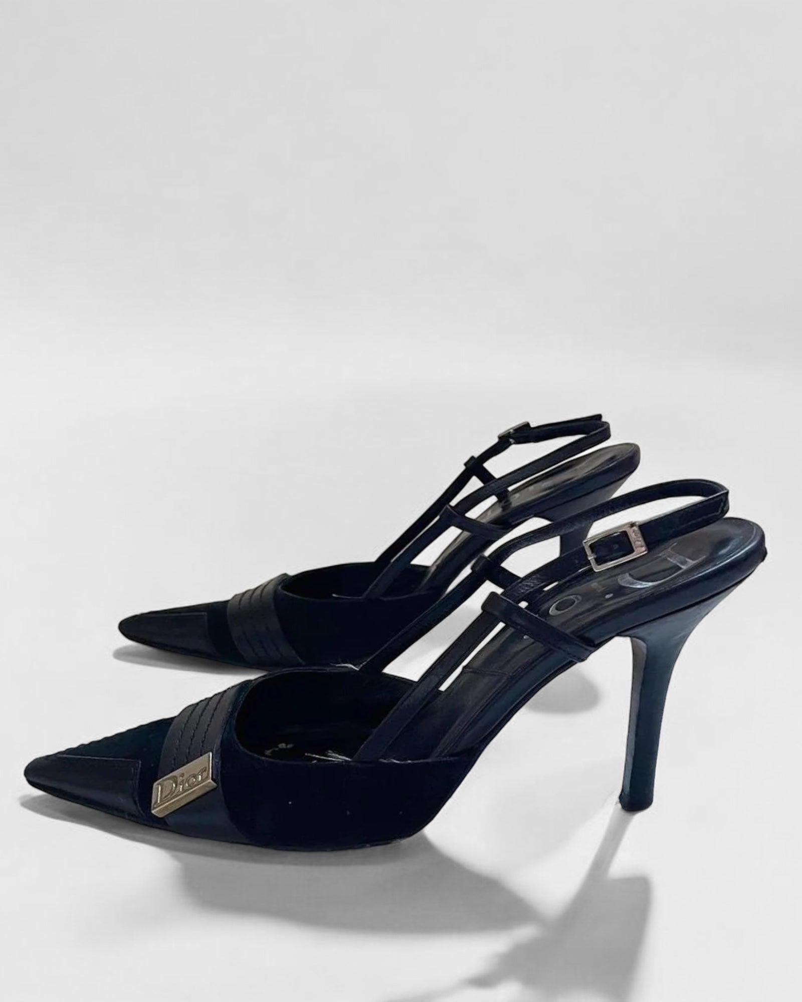 Christian Dior Black Suede and Leather Heels, c. 2000s