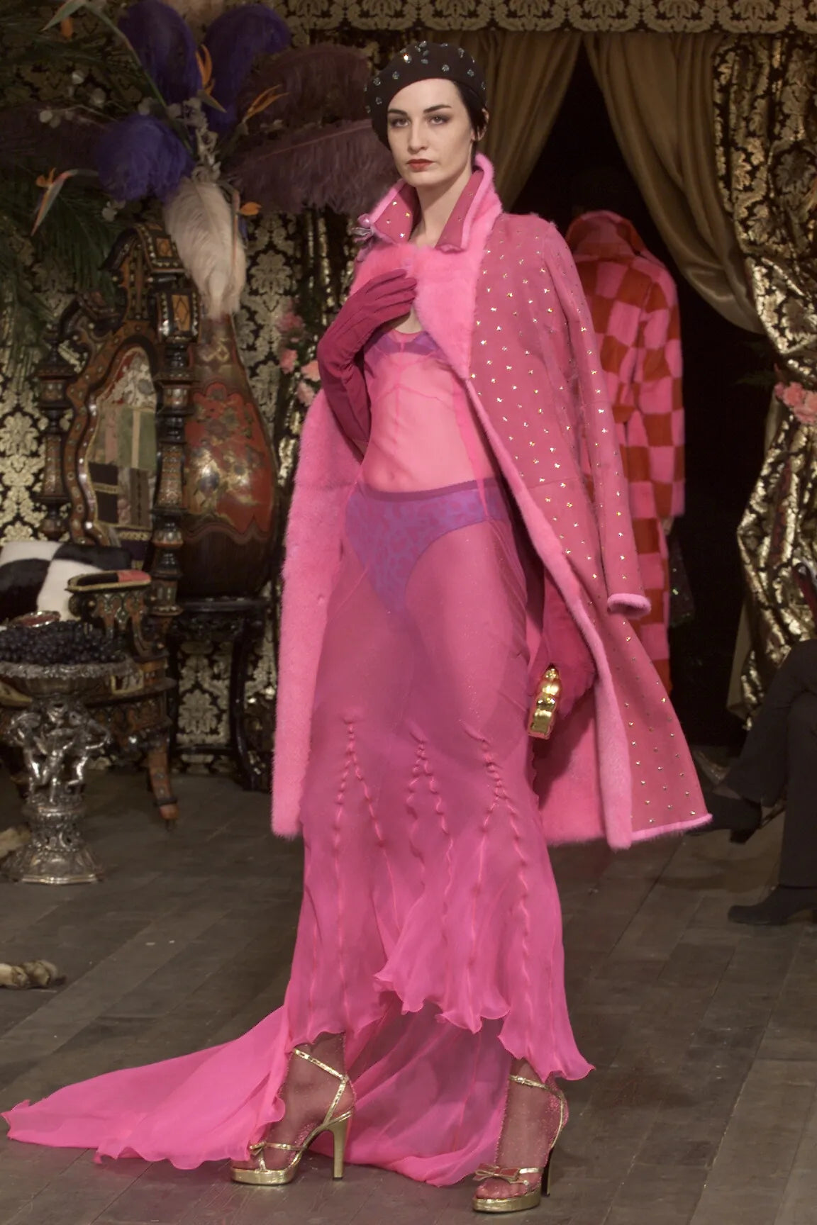 Dolce & Gabbana Lilac Silk Dress with Scarf, FW 2000