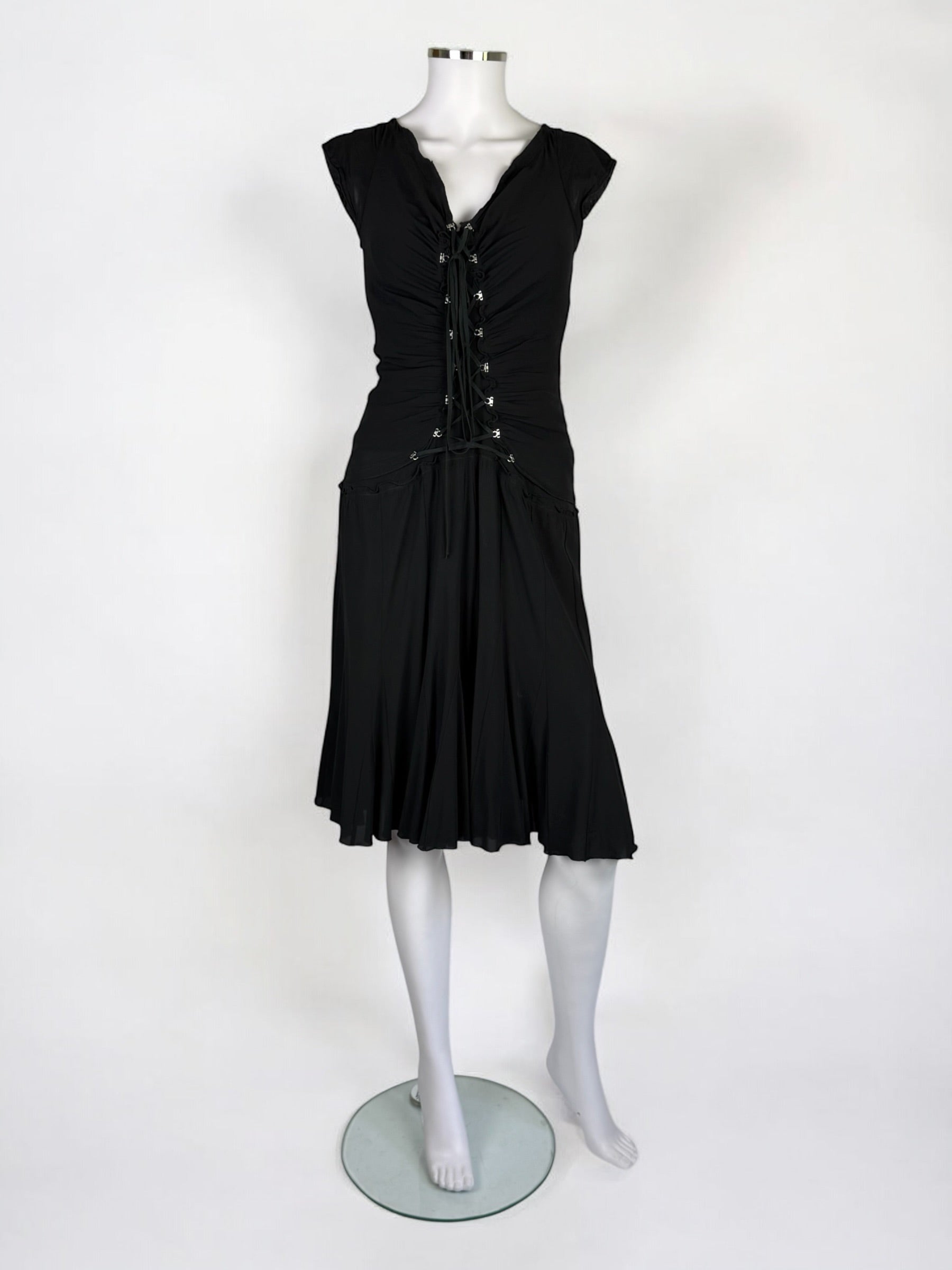 Roberto Cavalli Black Silk Corset Dress, 2003