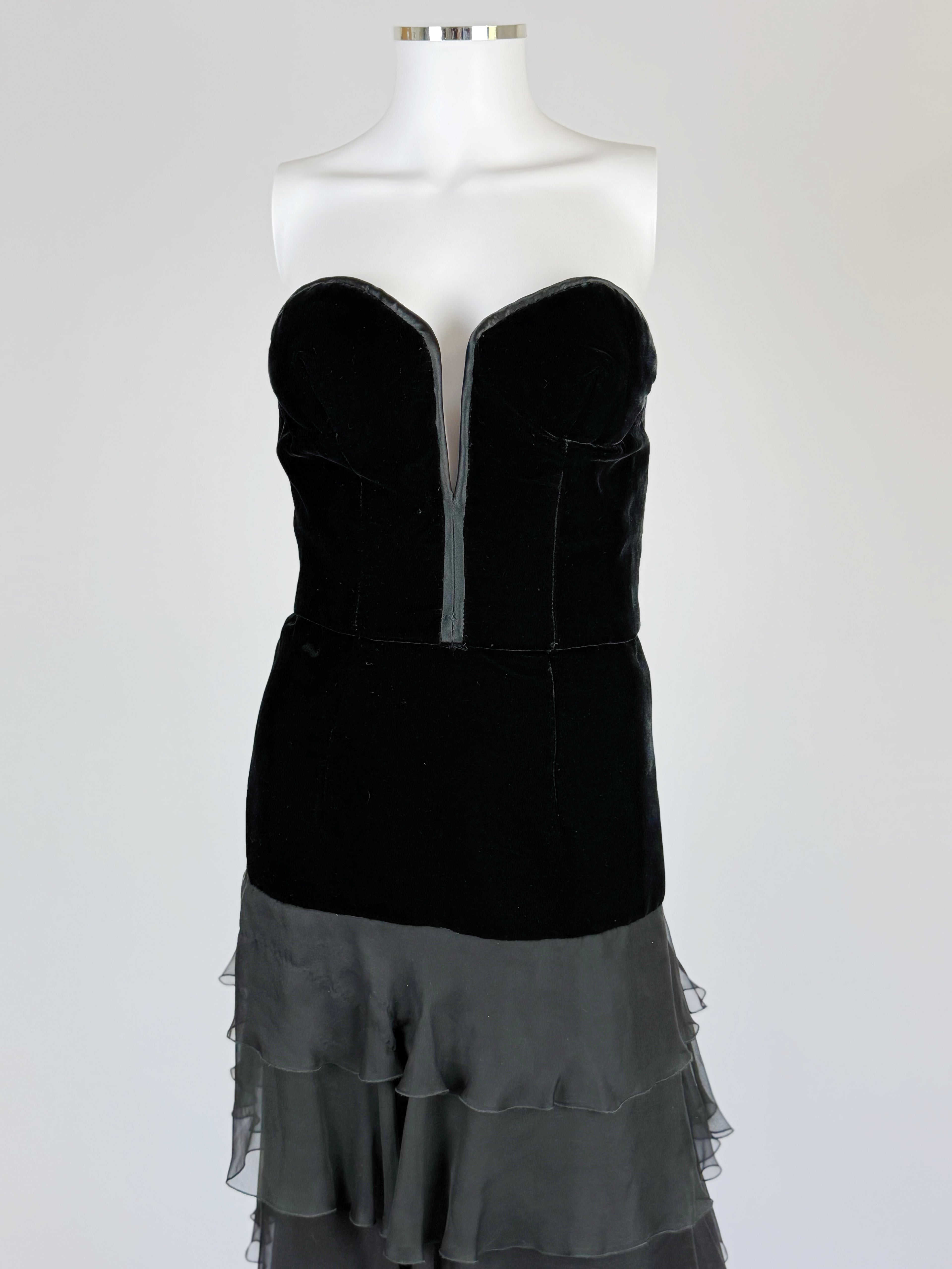 Valentino Velvet and Silk Evening Dress, FW 1995