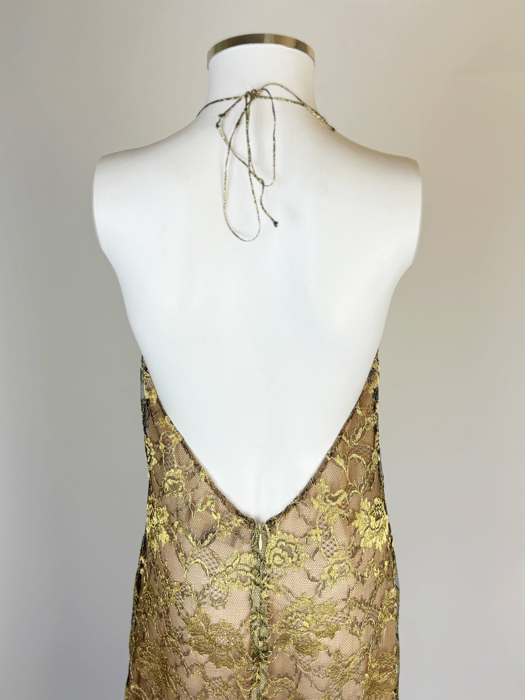 Ralph Lauren Gold Lace Gown, FW 1996