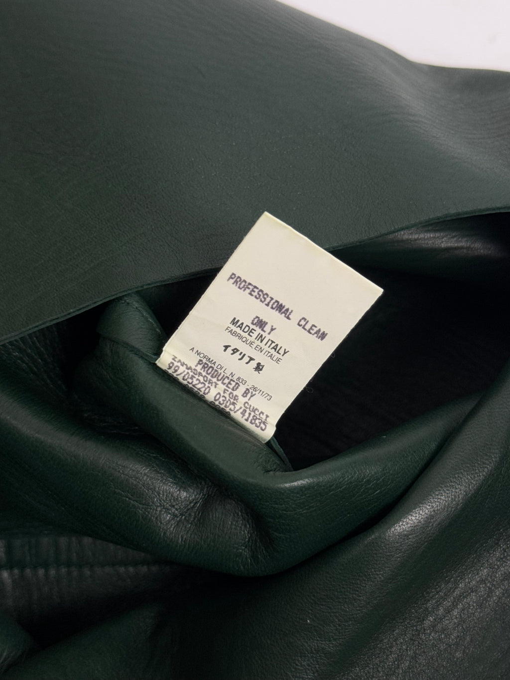 Gucci by Tom Ford Green Leather and Fur Skirt, FW 1999