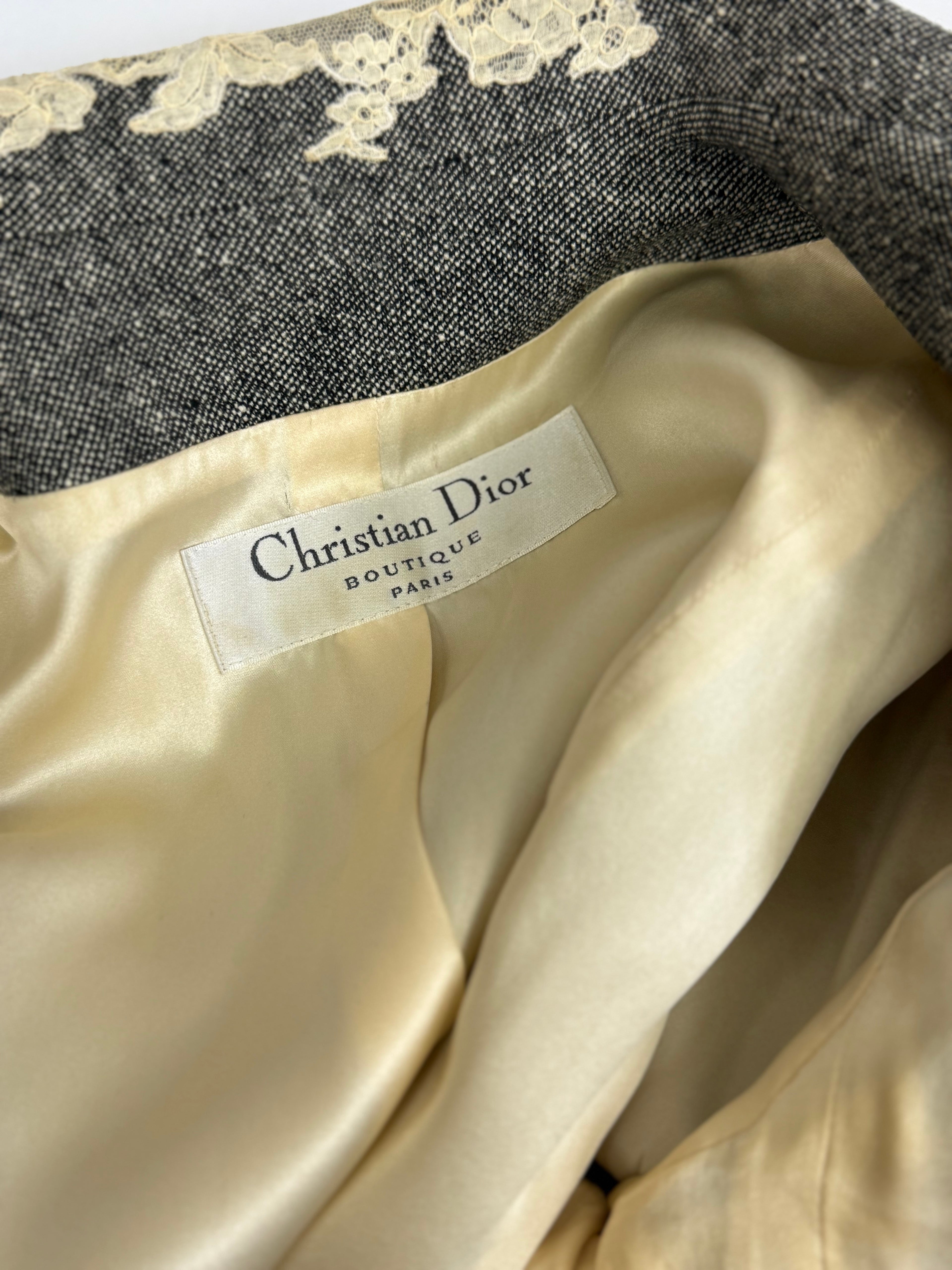 Christian Dior by John Galliano Wool & Lace Slip Dress Ensemble, FW 1998