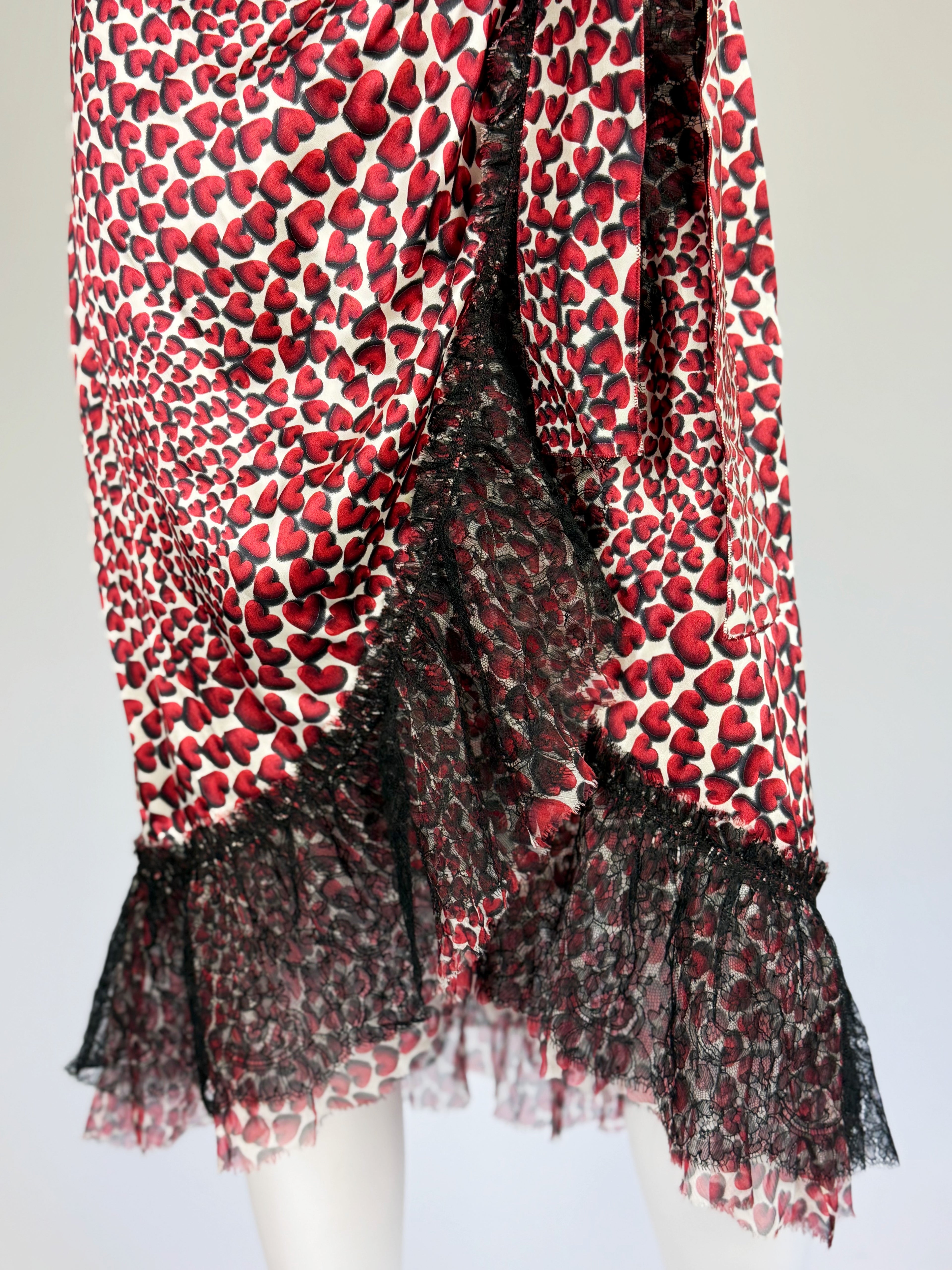 Prada Silk Heart Print Dress, SS 2000