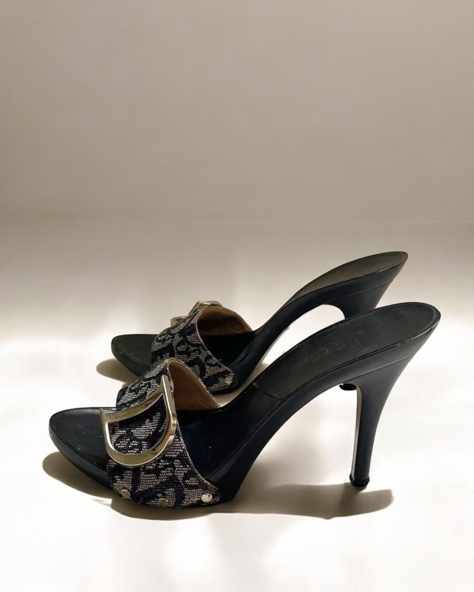 Christian Dior by John Galliano Monogram Trotter Oblique Clogs, 2005