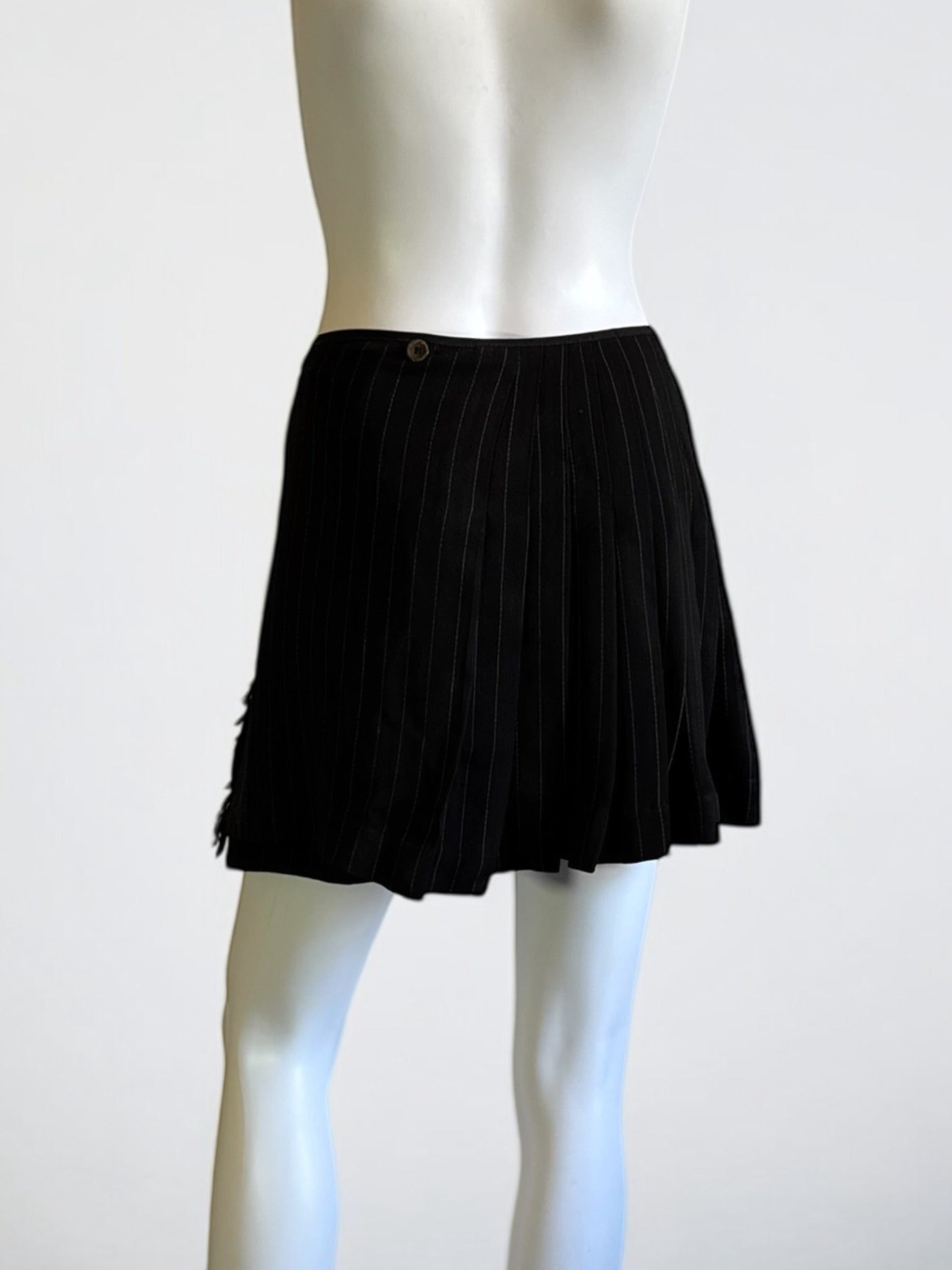 Jean Paul Gaultier Pinstripe Buckle Skirt, c. 2000s