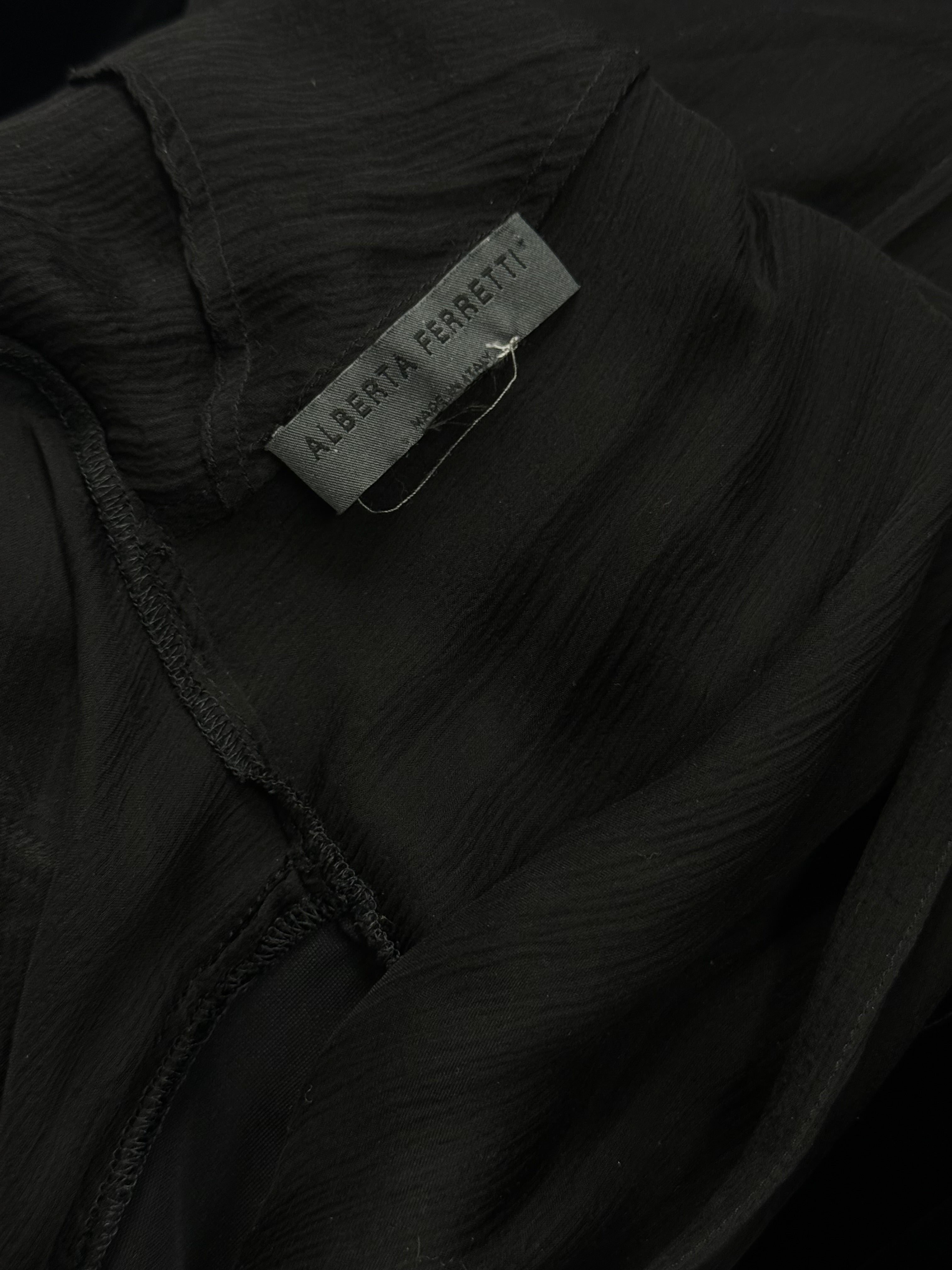 Alberta Ferretti Black Silk and Velvet Gown, SS 2003