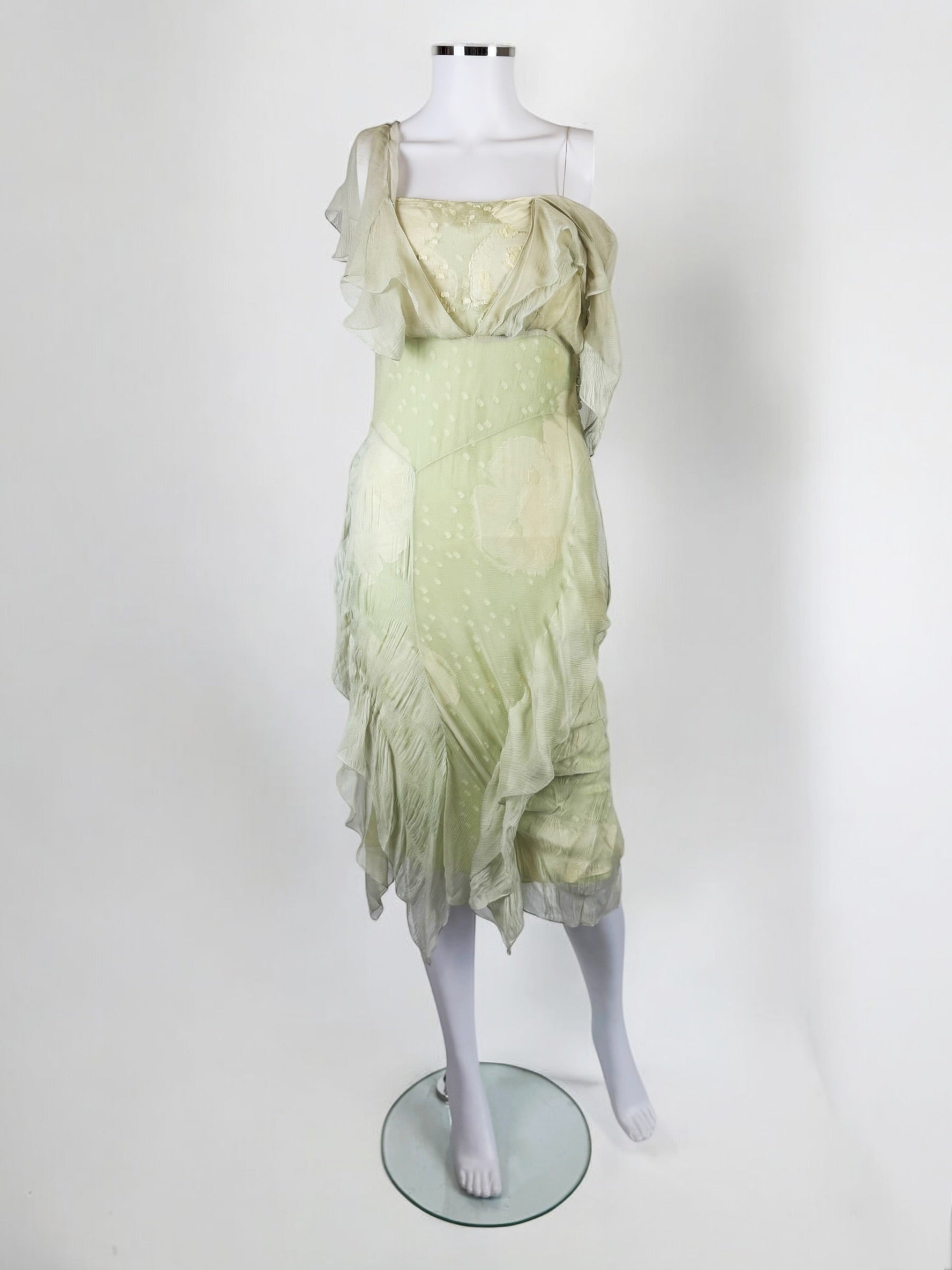 Christian Dior by John Galliano Silk Chiffon Lace Dress, 2006