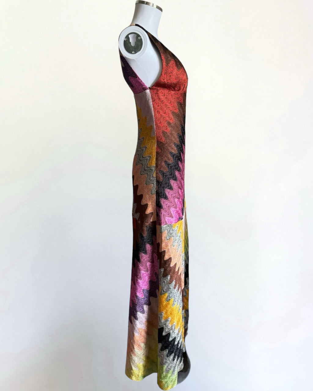 Missoni Metallic Crochet Knit Multicolour Gown, Contemporary