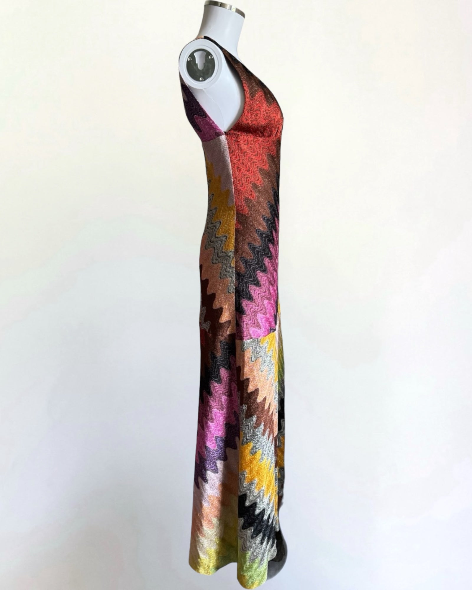 Missoni Metallic Crochet Knit Multicolour Gown, Contemporary