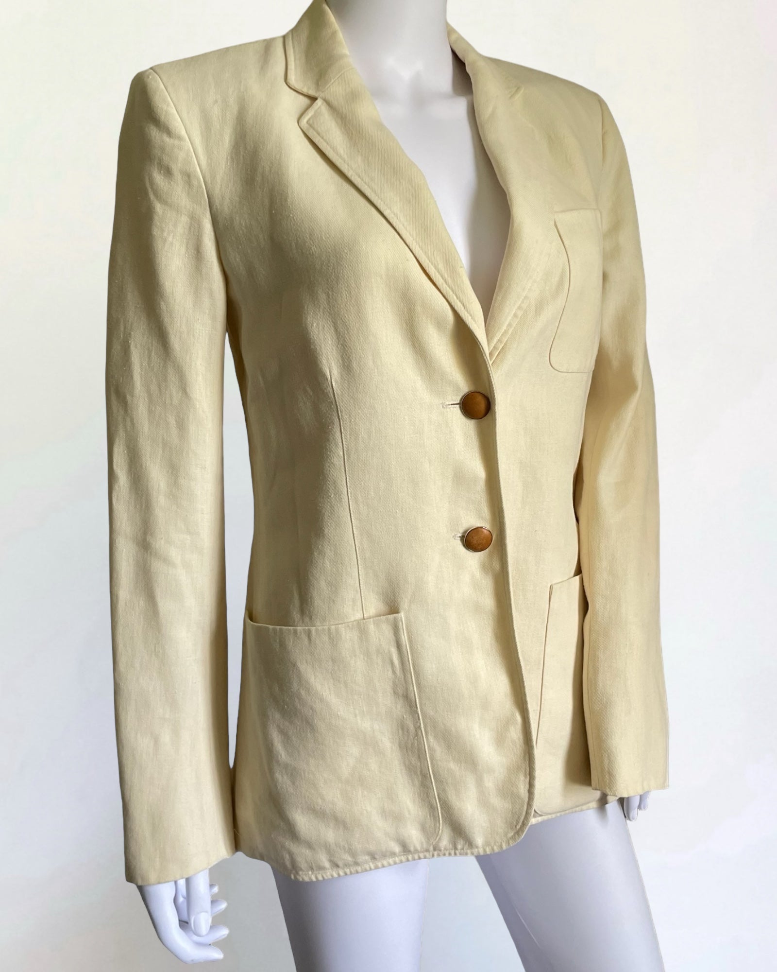 Hermès Ivory Linen Blazer, c. 2000s