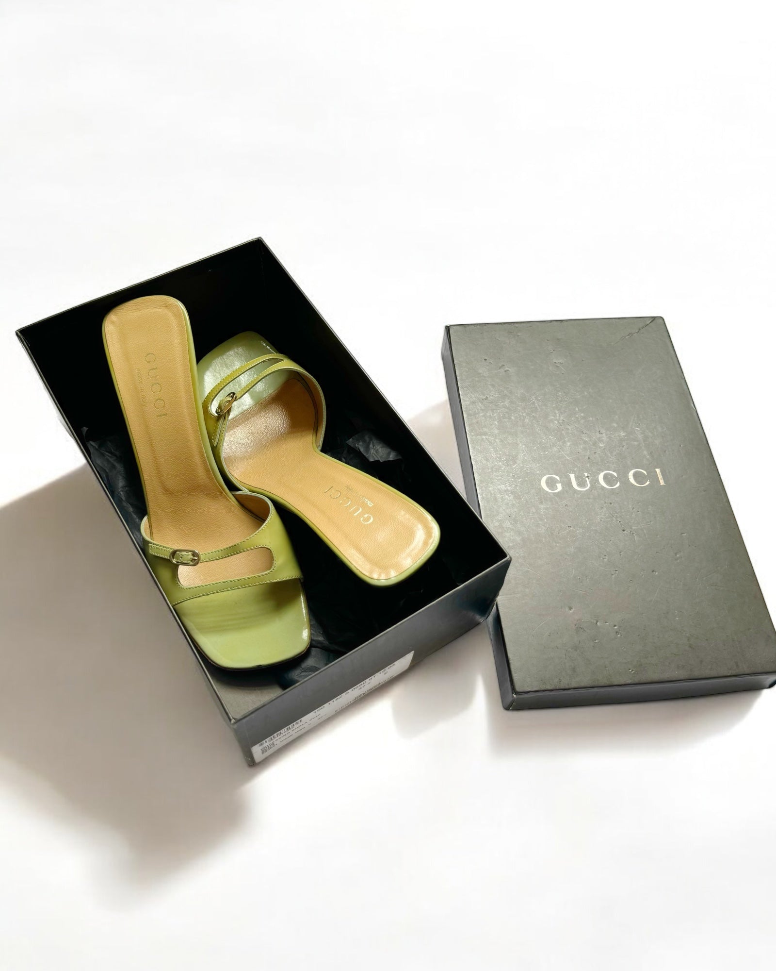 Gucci Green Patent Leather Mules, c. 2000s