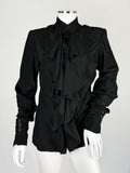 Yves Saint Laurent by Tom Ford Black Silk Ruffle Blouse, FW 2003