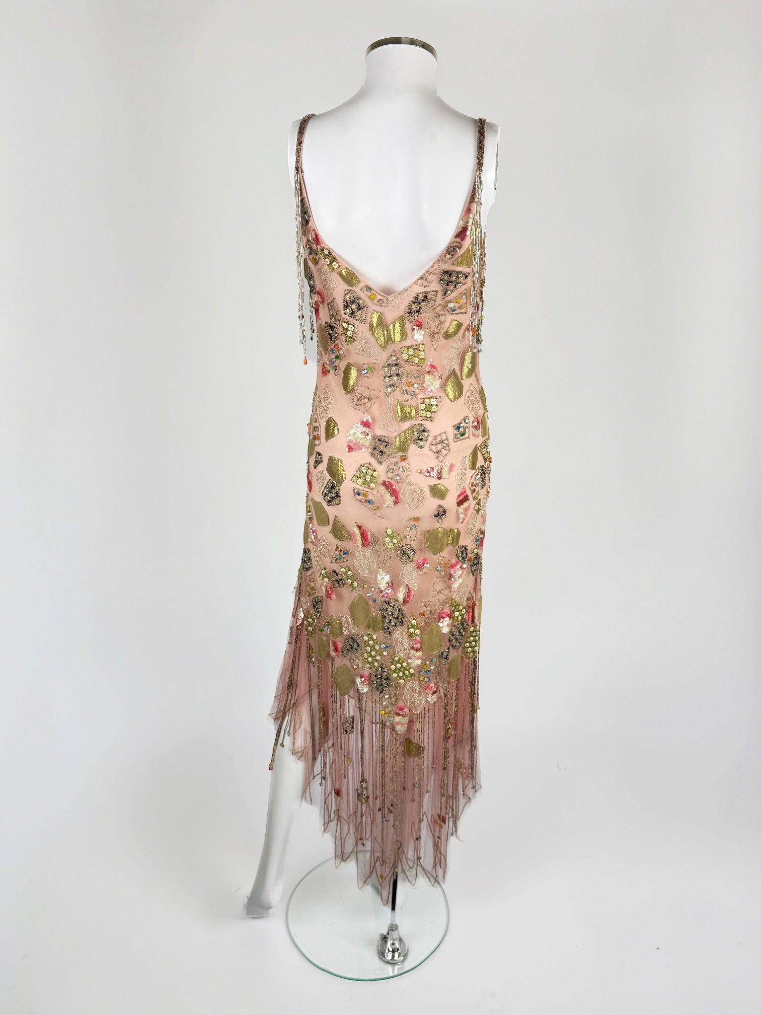 Jenny Packham Pink Silk Embroidered and Beaded Dress, c. 2000s