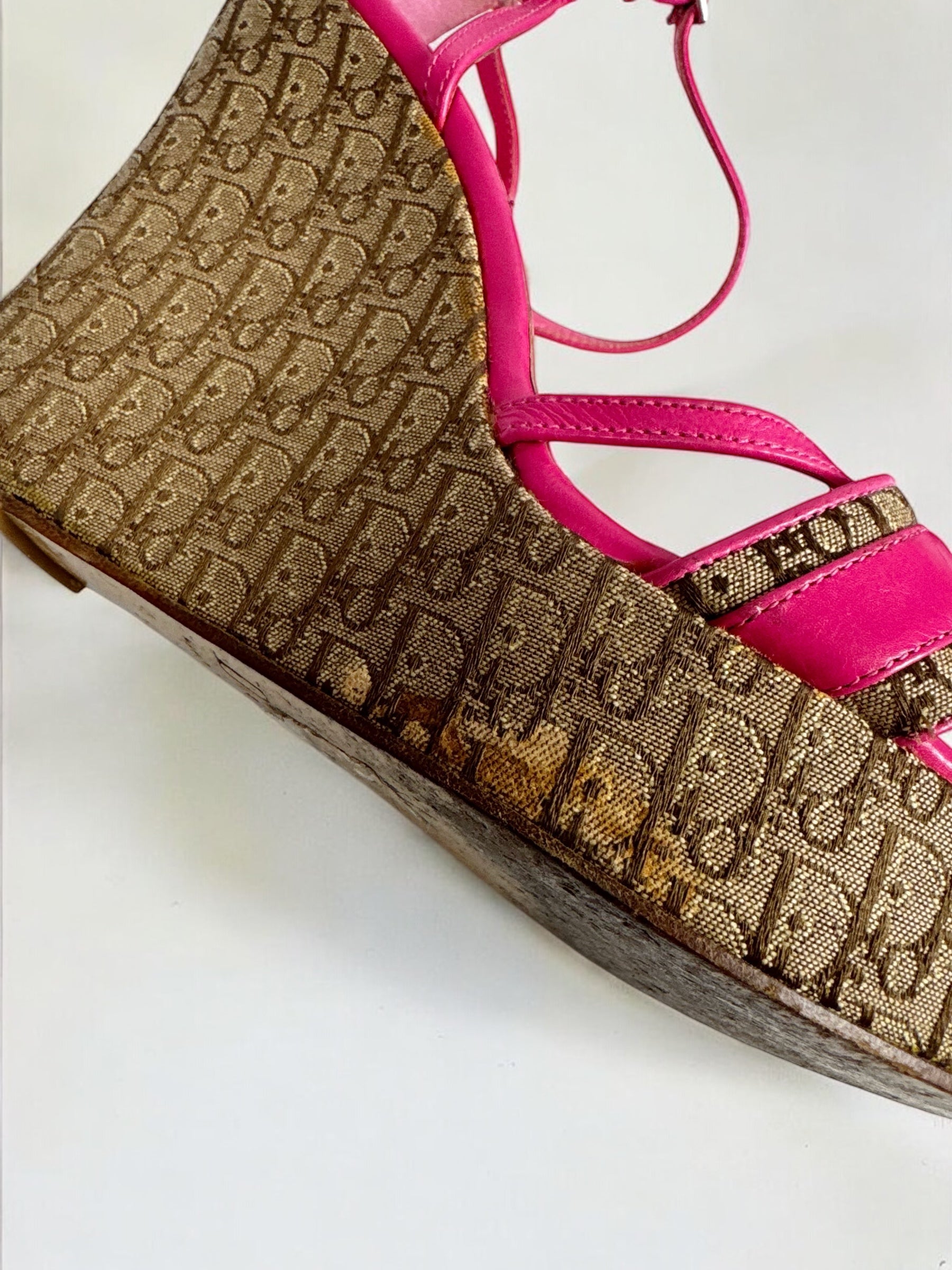 Christian Dior by John Galliano Diorissimo Wedge Sandals, c. 2000s