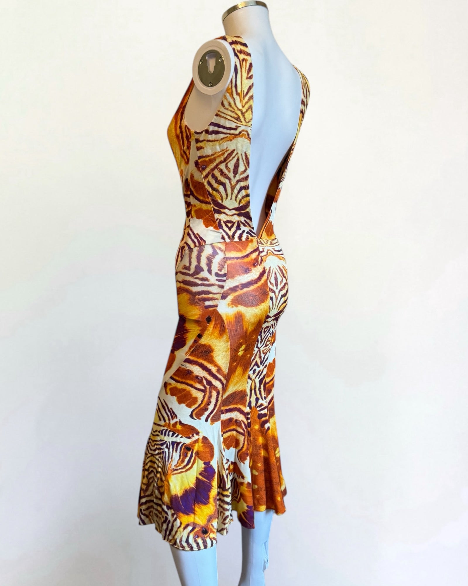 Roberto Cavalli Animal Print Midi Dress, c. 2000s