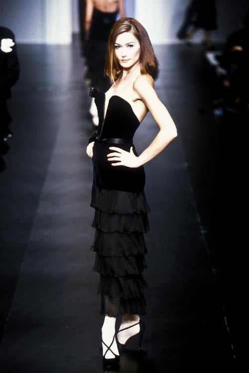 Valentino Velvet and Silk Evening Dress, FW 1995