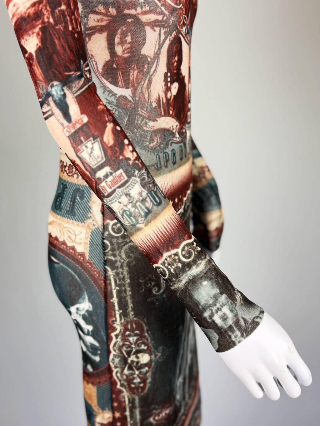 Jean Paul Gaultier Graphic Mesh Dress, c. Early 2000s