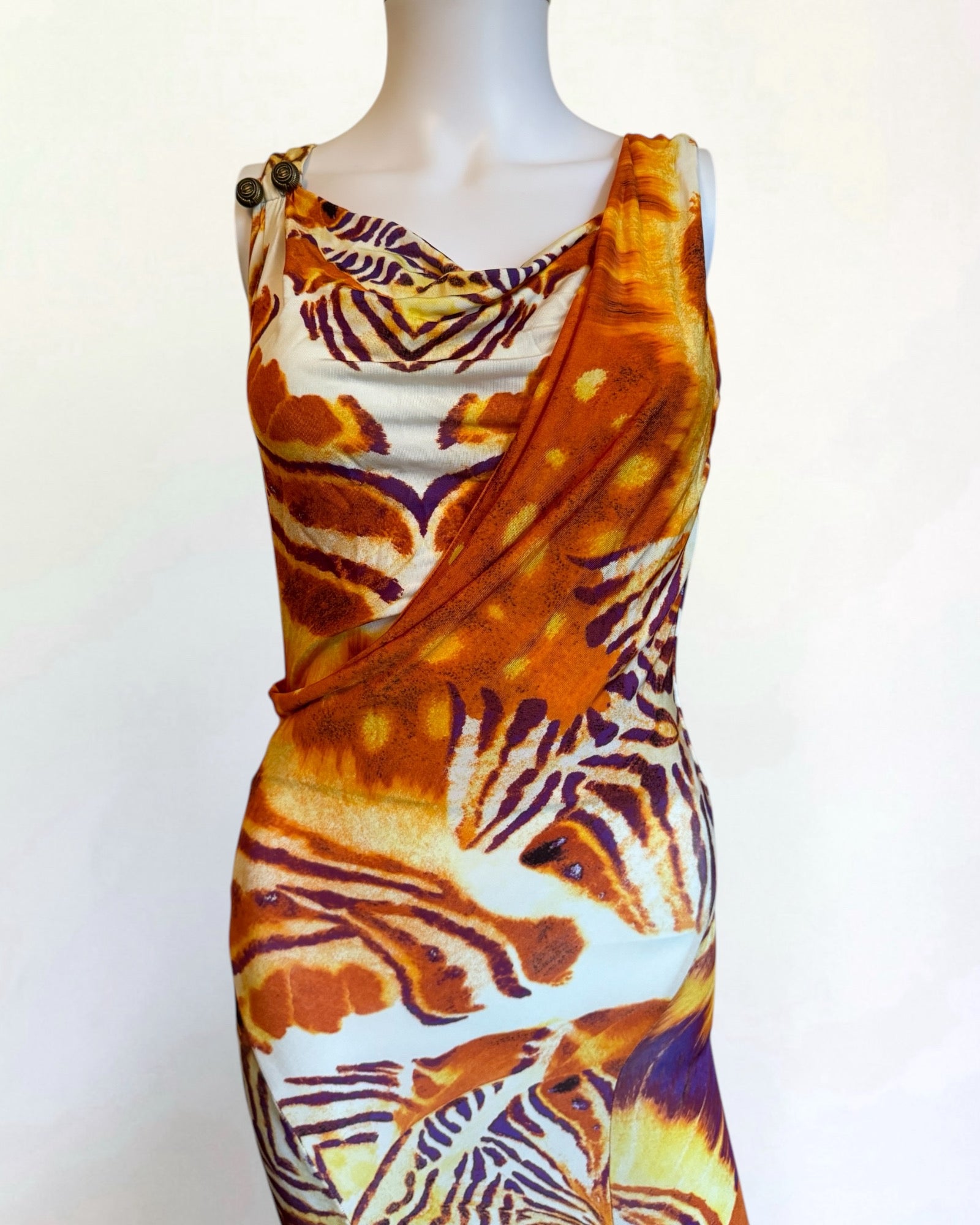 Roberto Cavalli Animal Print Midi Dress, c. 2000s
