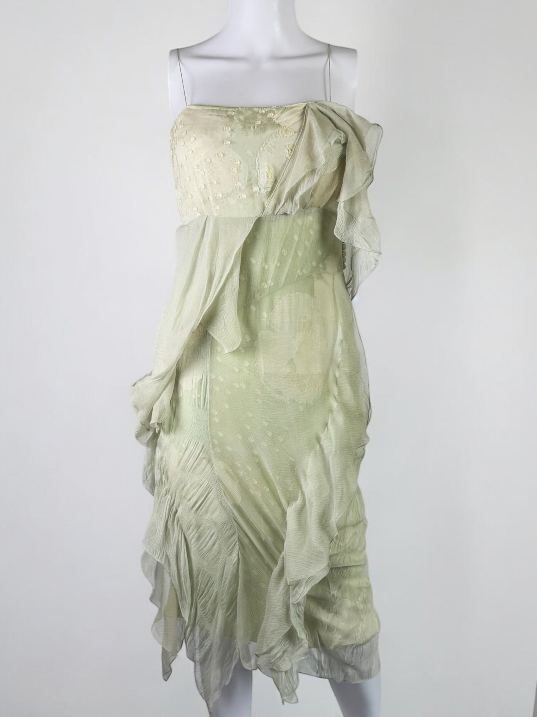 Christian Dior by John Galliano Silk Chiffon Lace Dress, 2006