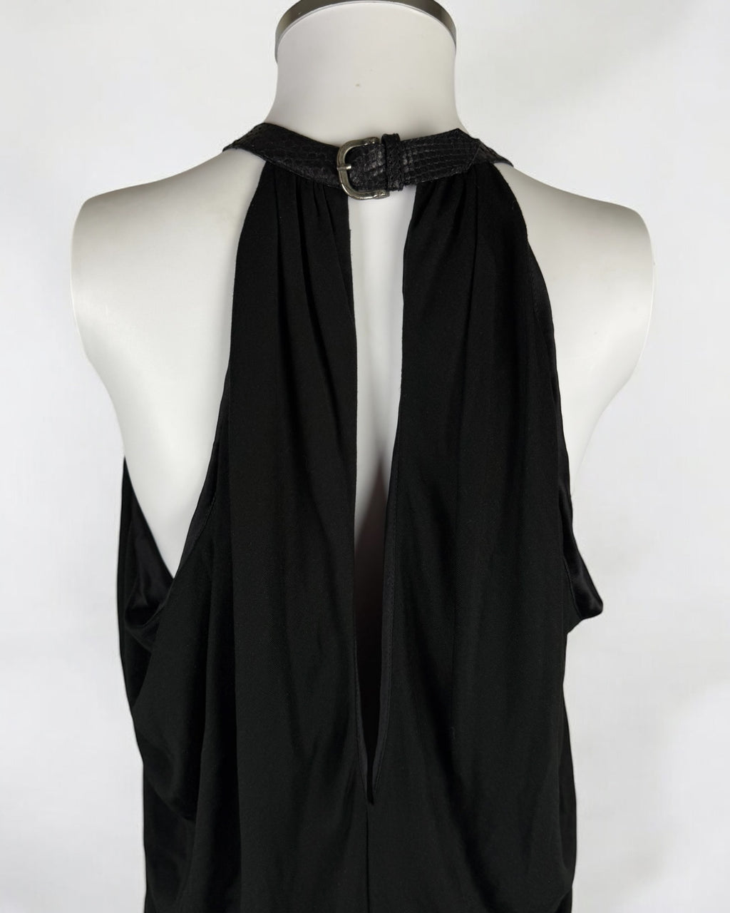 Alexander McQueen Jersey Dress w Leather Collar, 2002