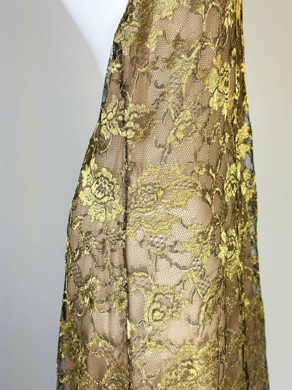 Ralph Lauren Gold Lace Gown, FW 1996