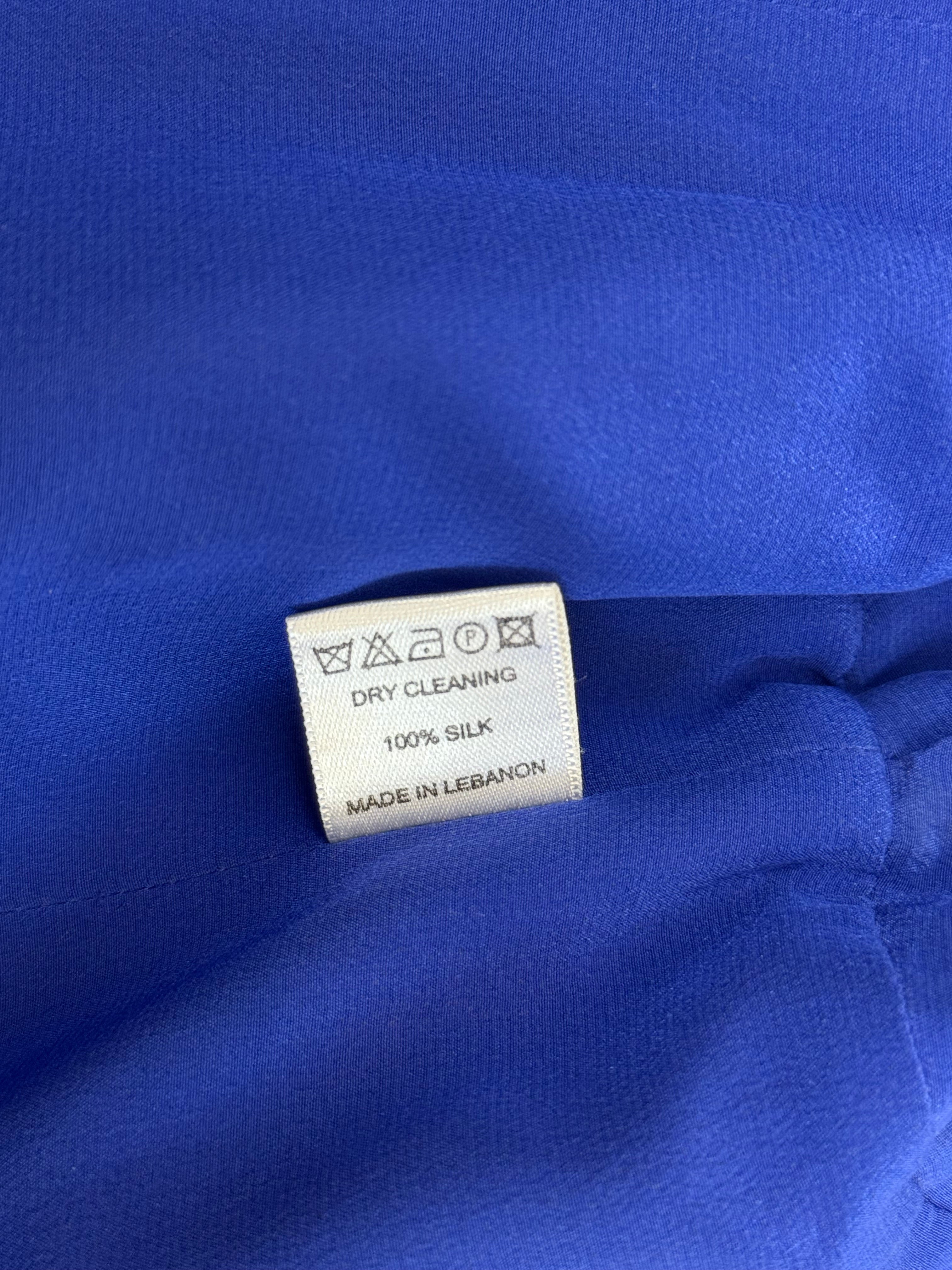 Elie Saab Silk Blue Strapless Dress, SS 2008