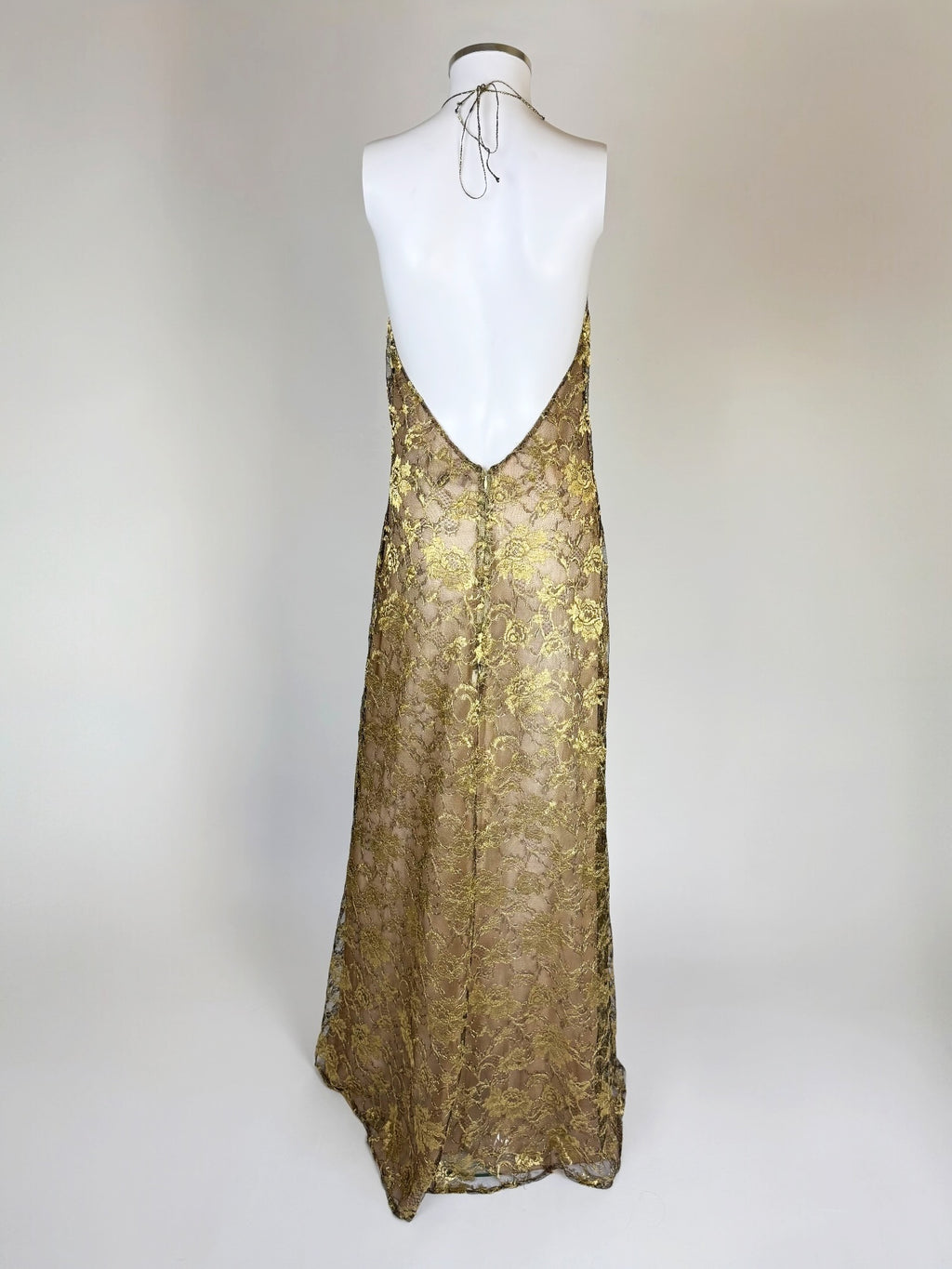 Ralph Lauren Gold Lace Gown, FW 1996